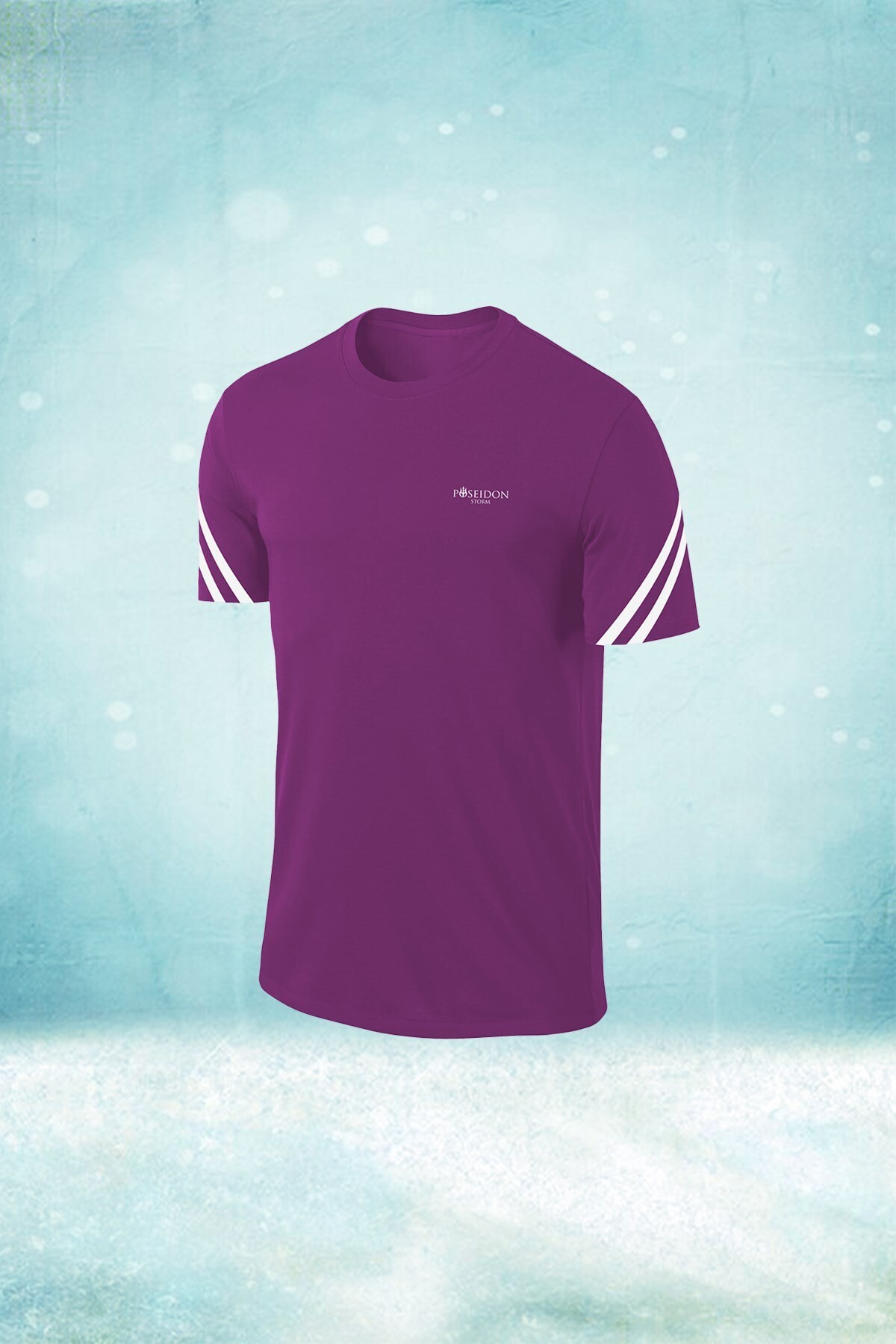 پوزایدون استورم تی‌شرت ورزشی راحت مردانه سایز بزرگ از جنس پارچه درای‌فیت بنفش و بدون چاپ، مناسب برای پیاده‌روی و دویدن (4XL-10XL)