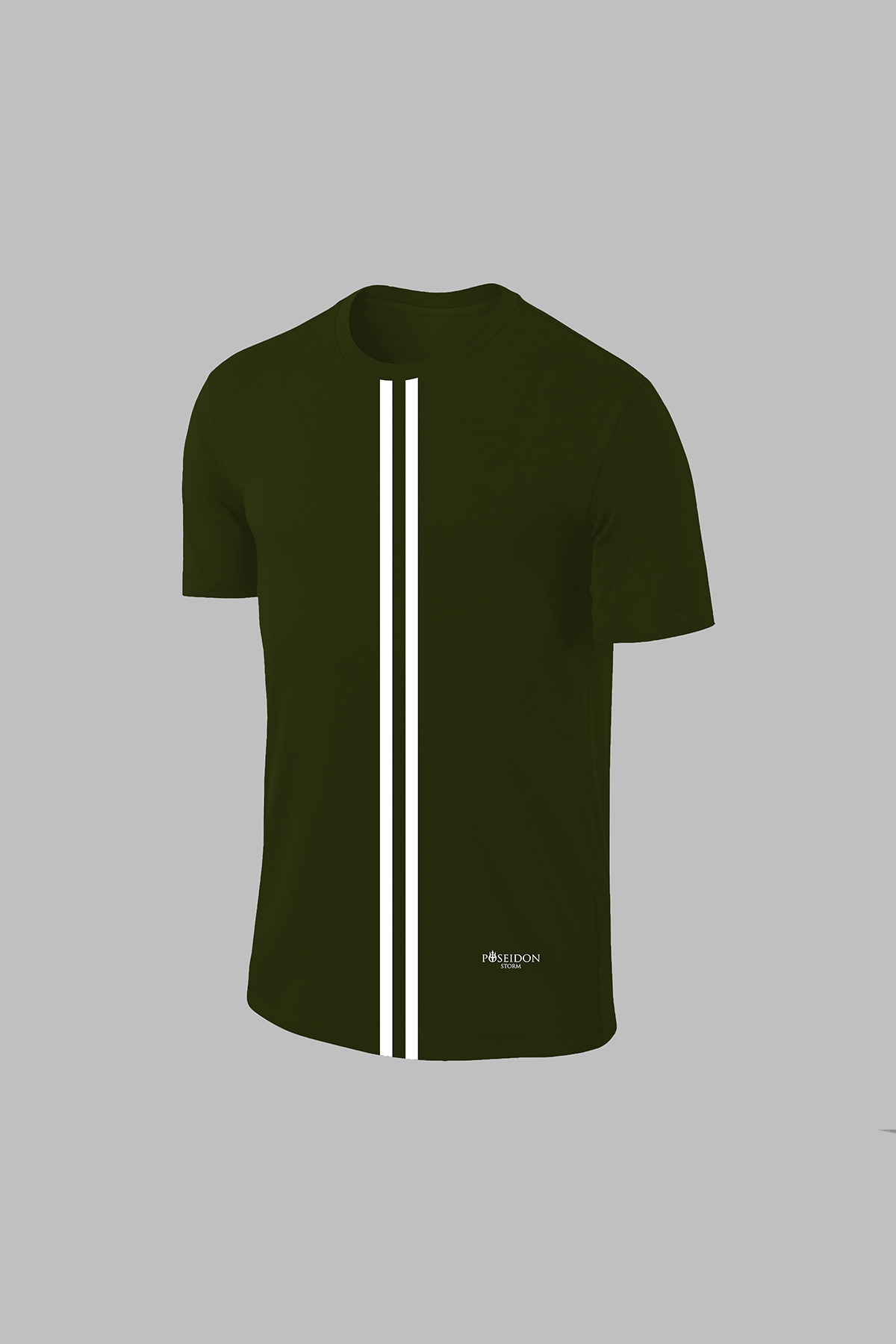 پوزایدون استورم تی‌شرت یقه گرد راحت خاکی مردانه سایز بزرگ مناسب برای پیاده‌روی و دویدن (4XL-10XL)