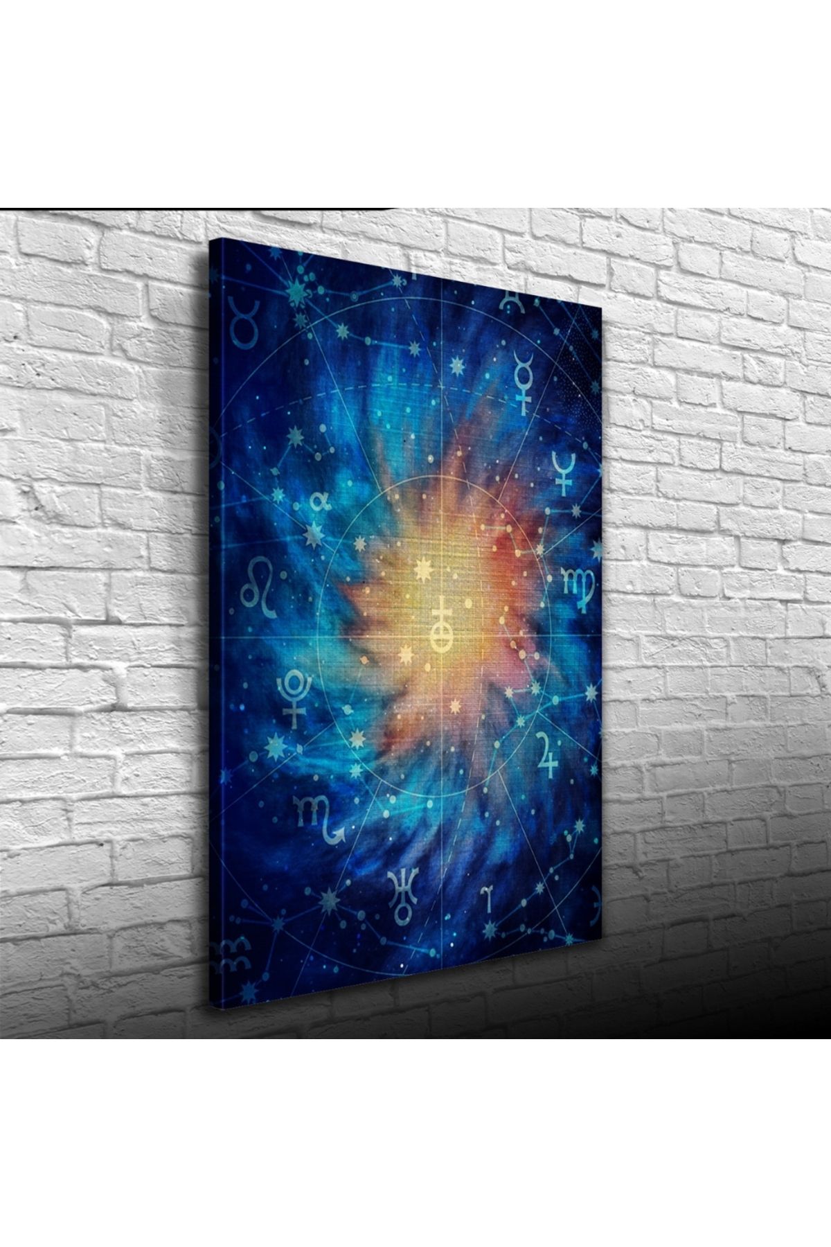 pazarella Soyut Çalışma, Mavi Tonlarda Kanvas Tablo 50 x 70