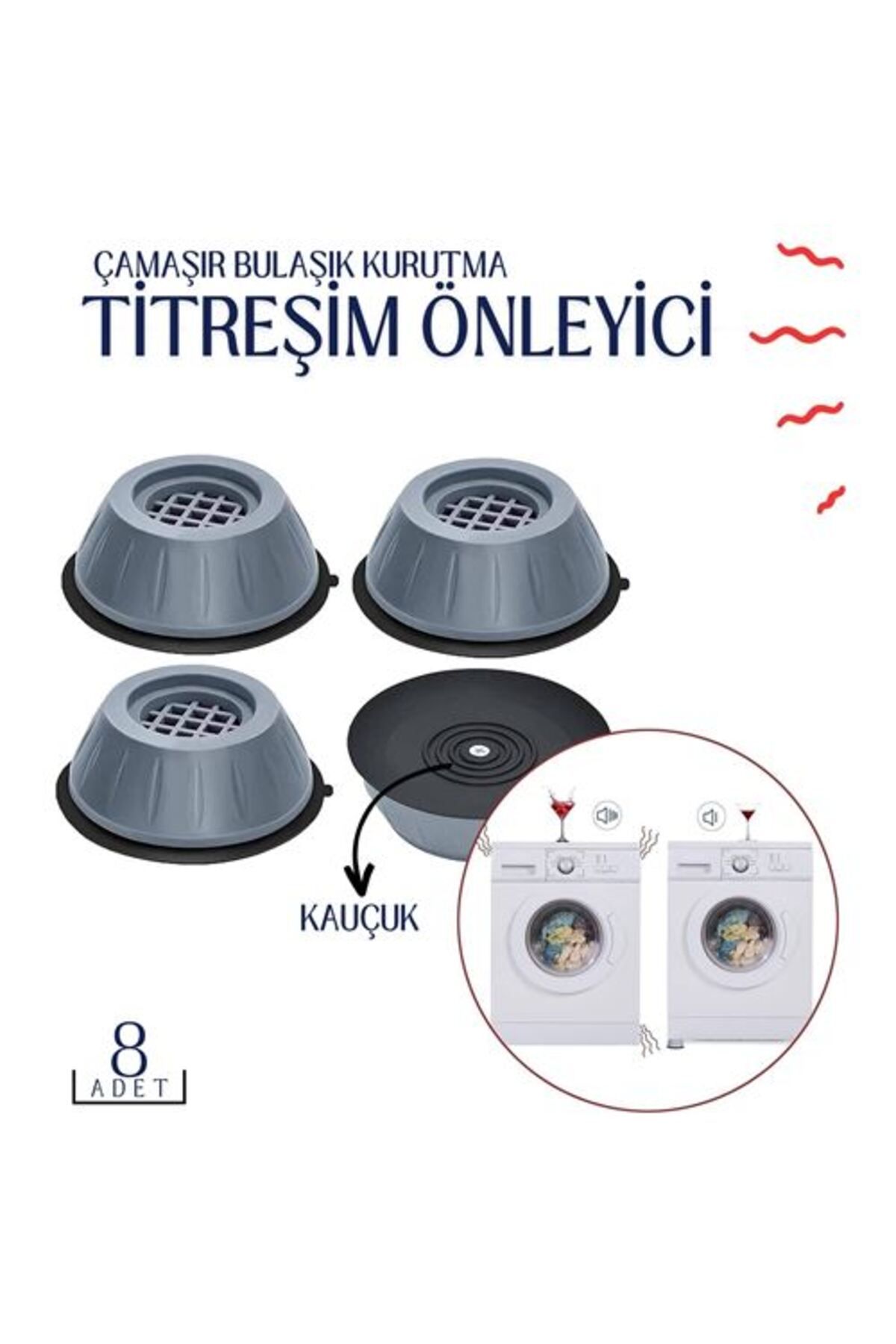 BirdoluSepet Engithalat Titreşim Önleyici Kauçuk 8 Adet S.Langston Design