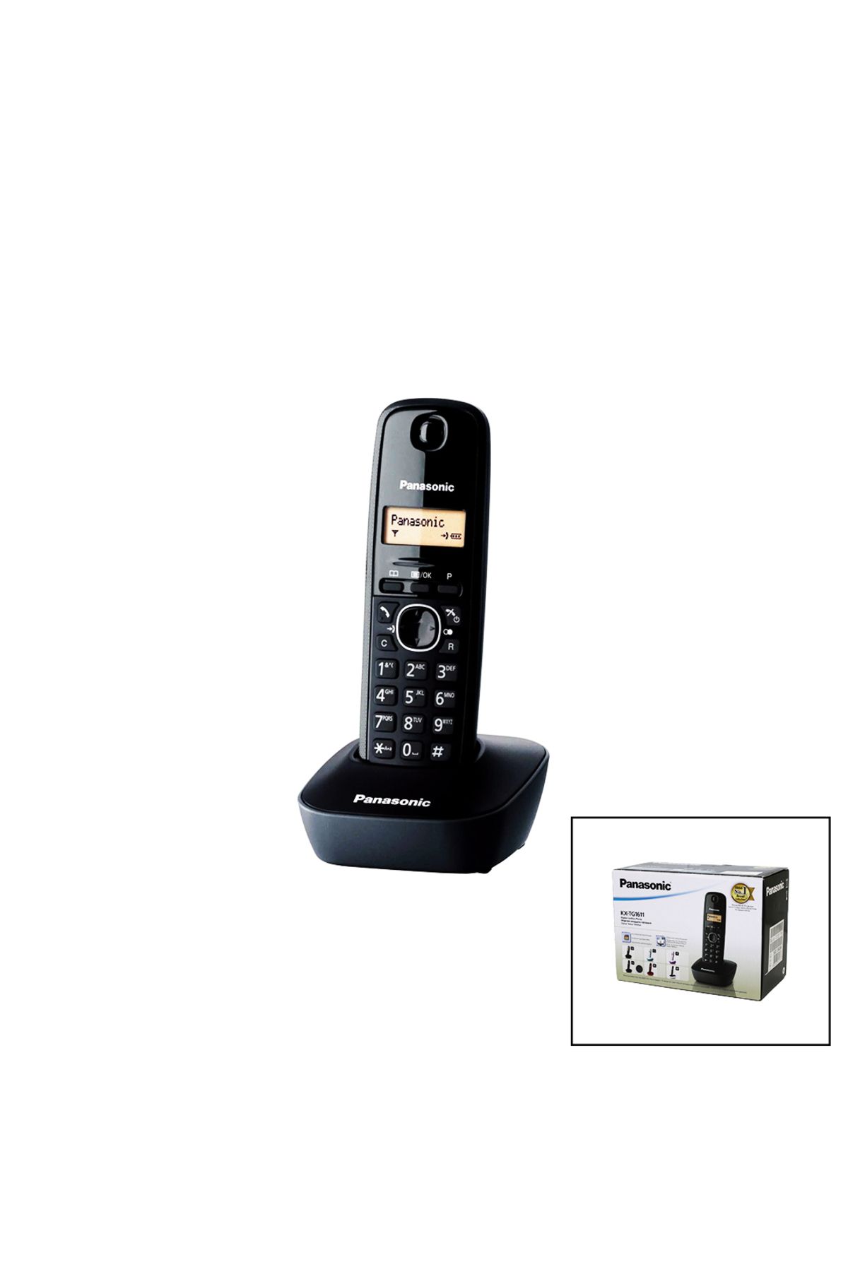 Go İthalat PANASONİC KX-TG1611 SİYAH - OVAL KABLOSUZ DİJİTAL TELSİZ TELEFON (4832)