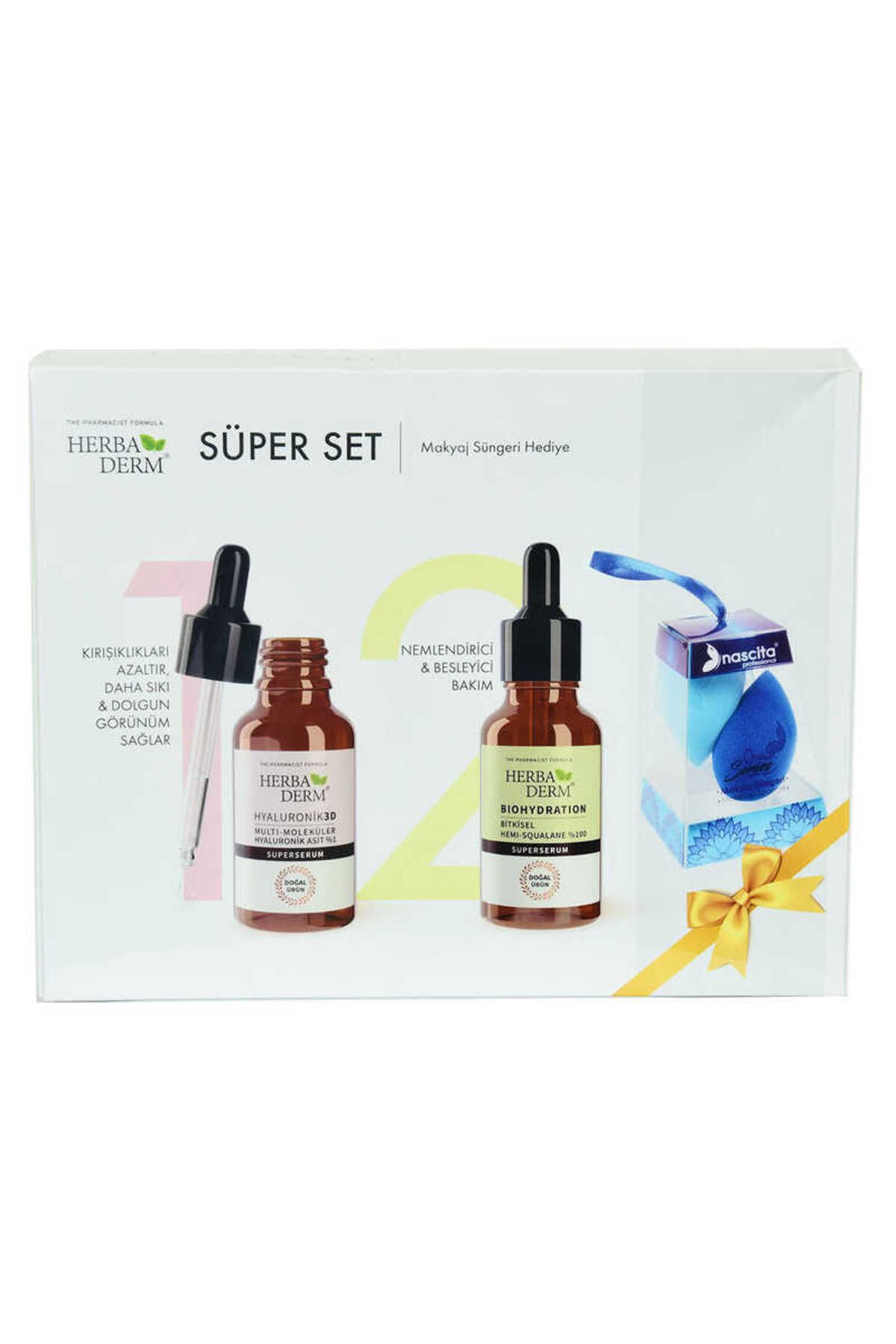 Angoravi Süper Set Superserum Hyaluronic 3D 30 ML+Biohydration 30 ML + Hediye Makyaj Süngeri