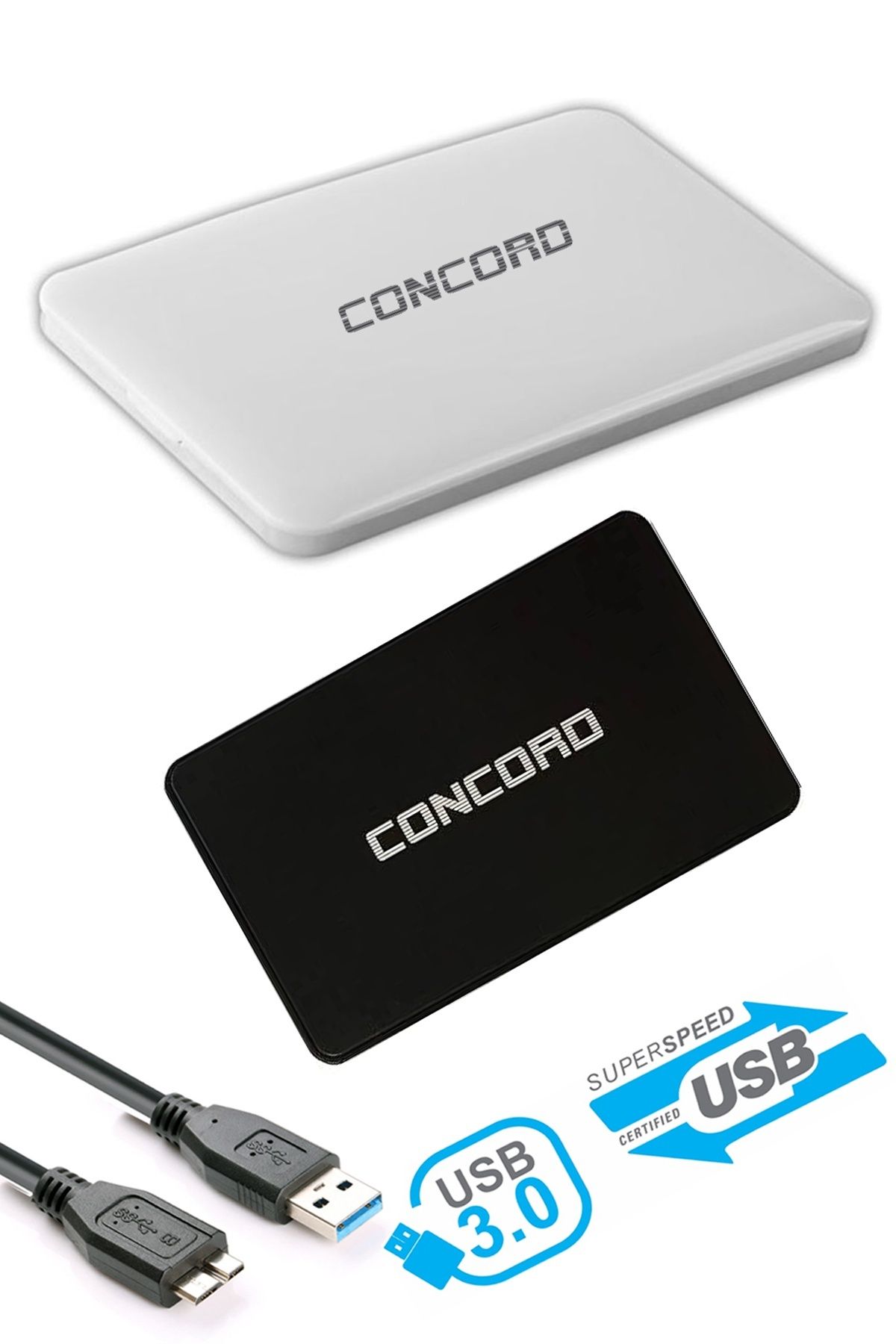 Genel Markalar Concord C-855 Usb 3.0 6gbps 2.5 Inch Sata Ssd/hdd Harddisk Kutusu Beyaz