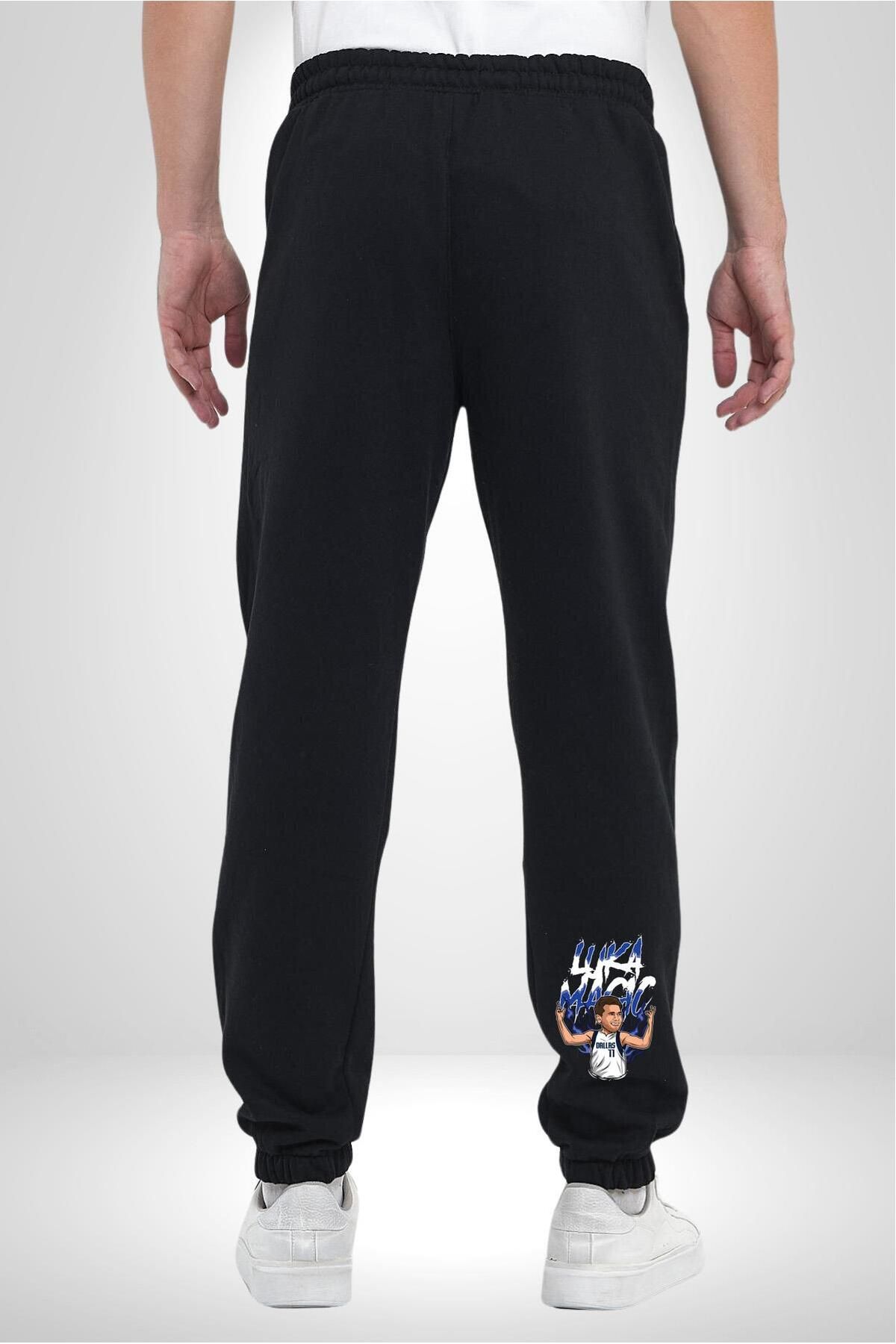 Angemiel-Luka Luka Doncic - Dallas 3 Men's Basketball Sweatpants, 3 Thread Black Printed 4