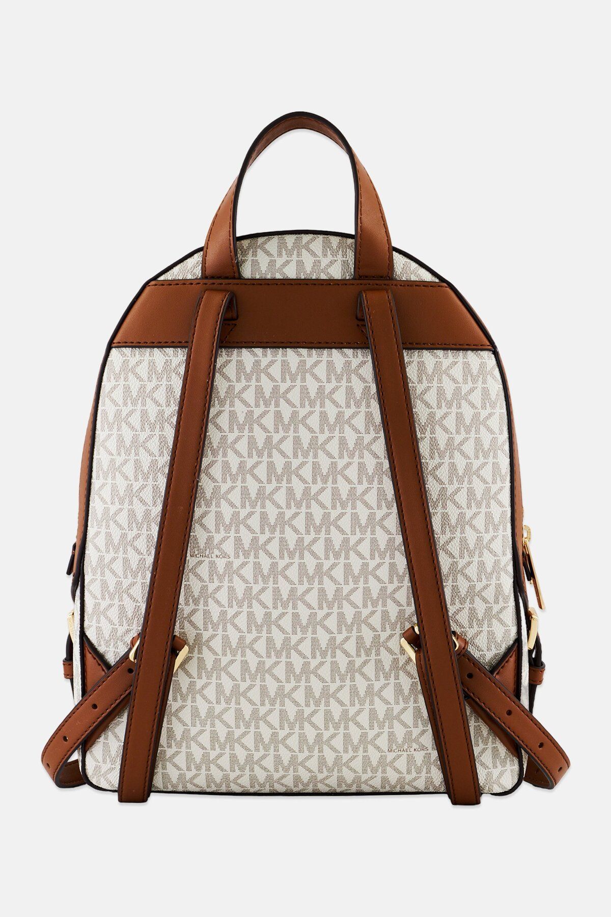 Michael Kors-Women Brand Logo Backpack 23 L x 32  H x 9 W cm, Brown/Cream 3