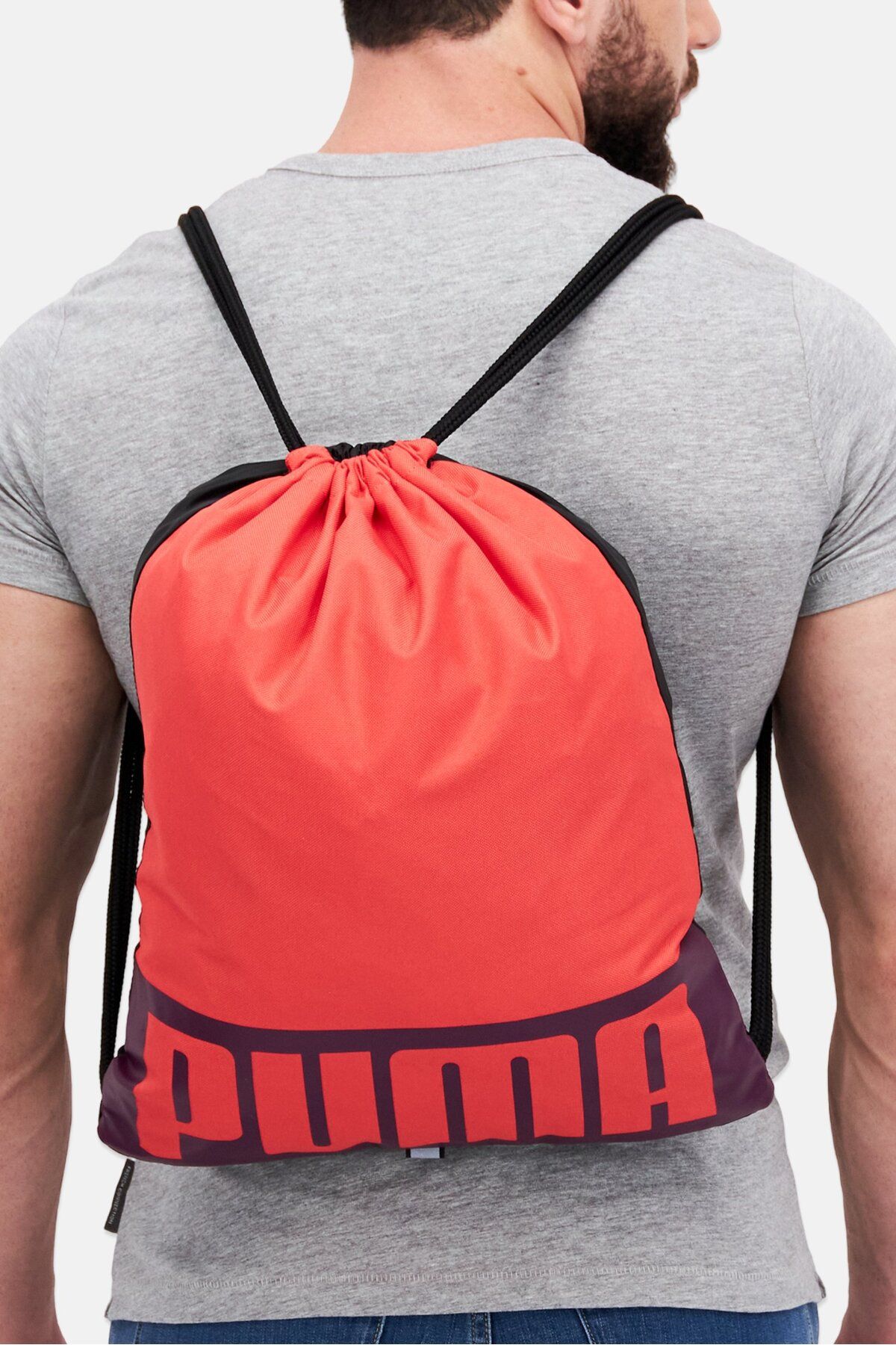 Puma-حقيبة رياضية بشعار العلامة التجارية للرجال، 35 طول × 46 ارتفاع × 1 عرض سم، أحمر 2