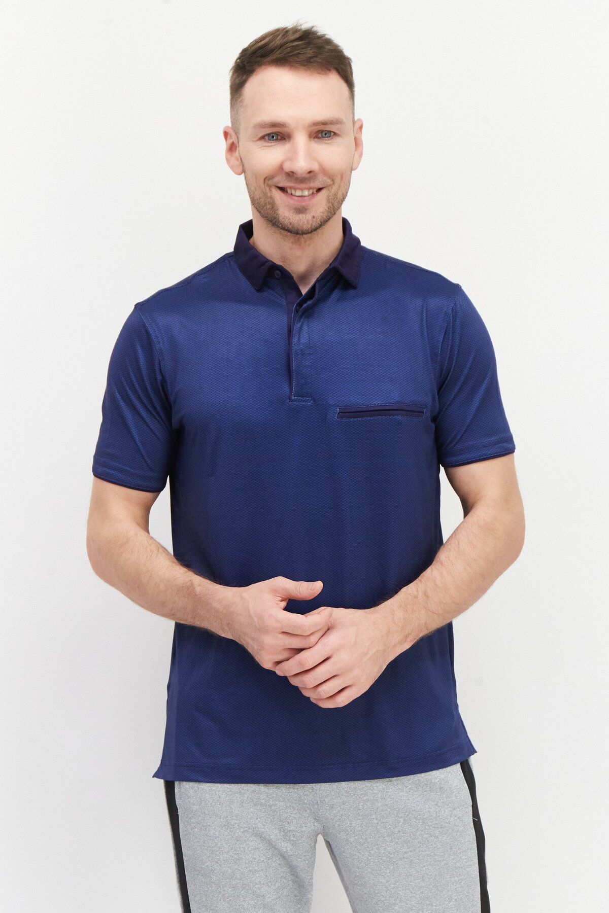 Head-Men Sportswear Fit Training Polo Shirt, Blue 1