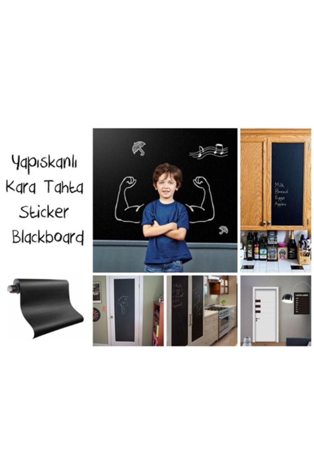 Kareem Yapışkanlı Kara Tahta-Yazı Tahtası: Sticker Blackboard - 435553-1453