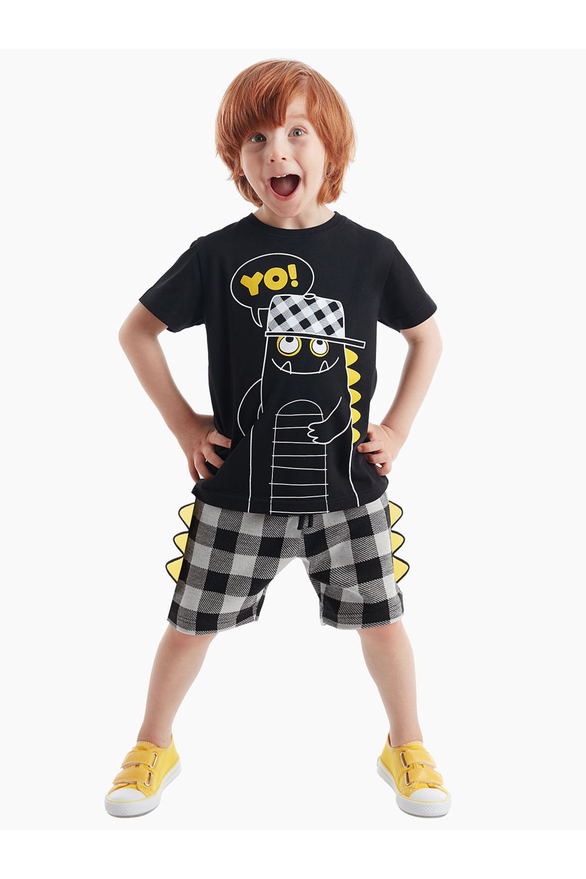 Denokids Yo Dino Erkek Çocuk T-shirt Şort Takım