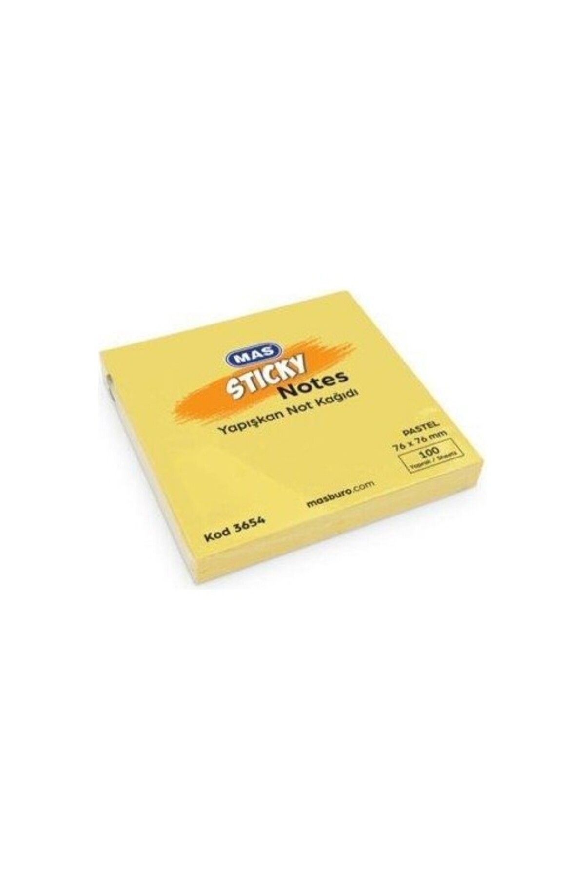 Mas Post-it 3654 - 76x76 Galben Pastel, 100 Coli - Mărime unică