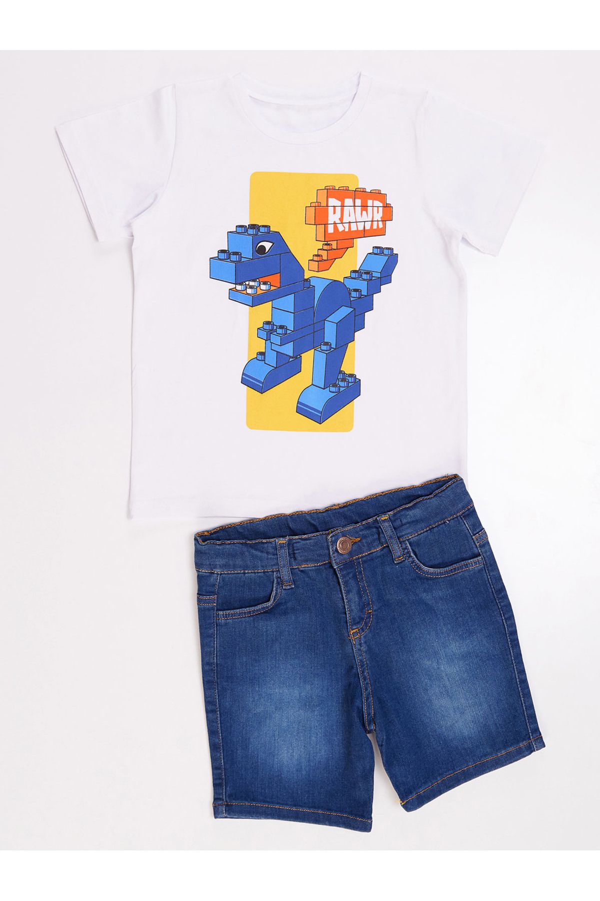 Denokids-Set de pantaloni scurți din blugi pentru băiat Brick 3