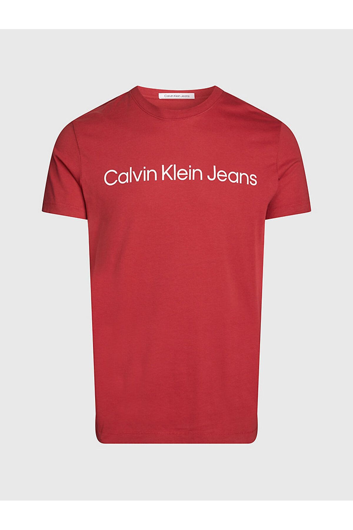 تی شرت قرمز مردانه آرم نهادی اورجینال Calvin Klein