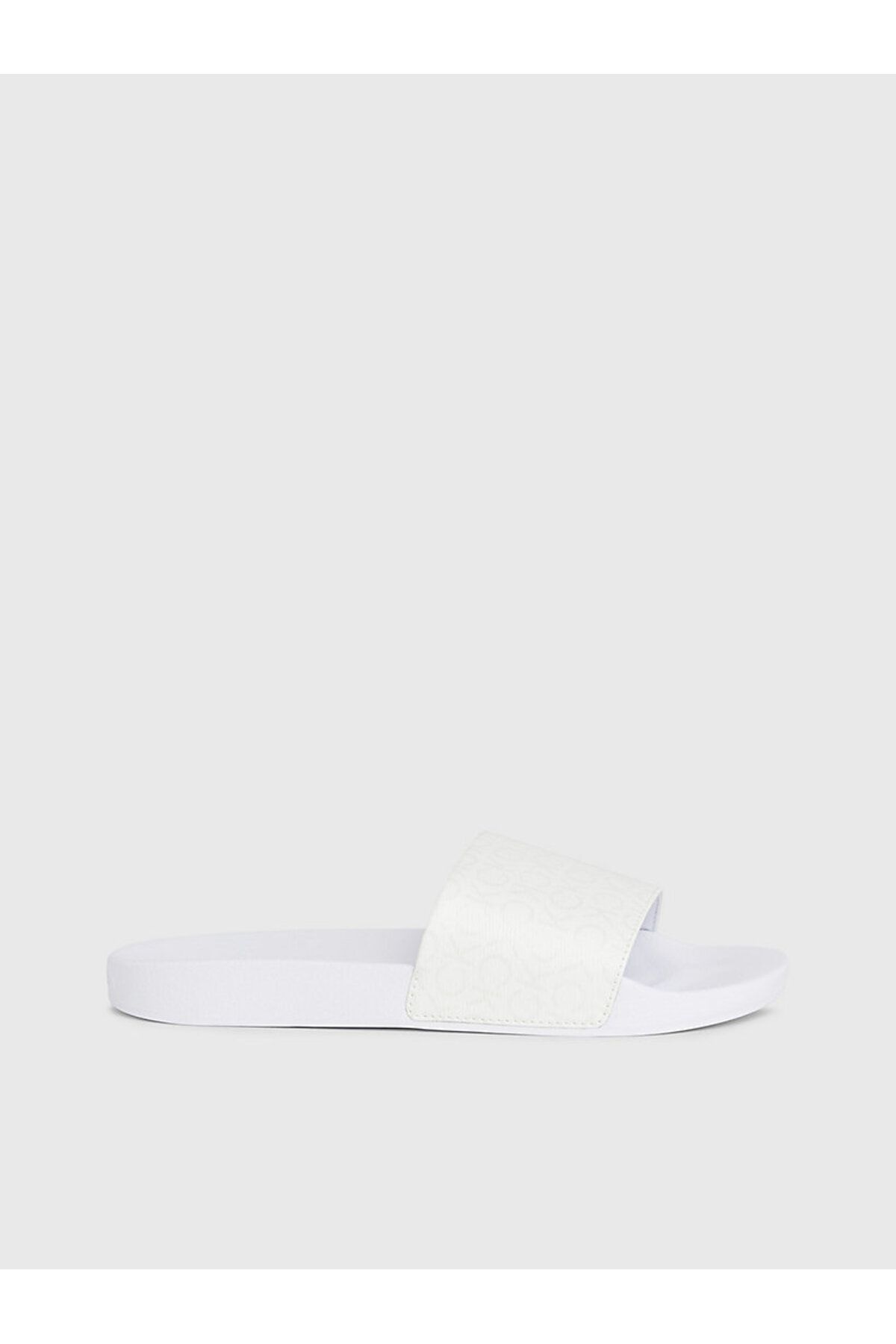 دمپایی سفید زنانه اسلاید استخر Epi Mono اورجینال Calvin Klein