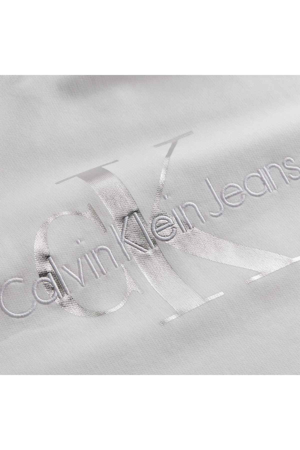 سویشرت سفید مردانه کاپوت معمولی مونولوگ فصلی اورجینال Calvin Klein