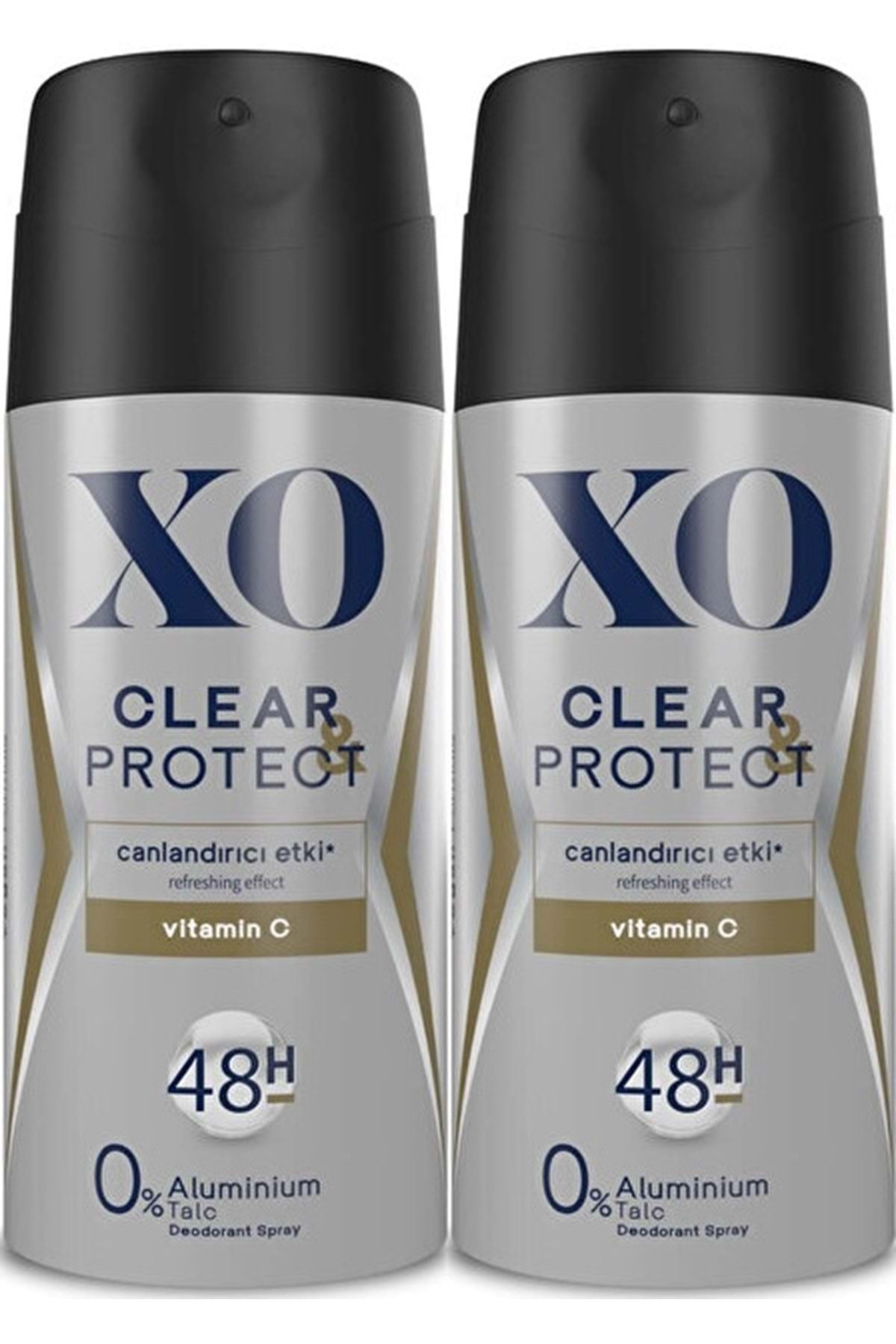 Xo Deodorant 150ML Men-Erkek Clear & Protect (2 Li Set)