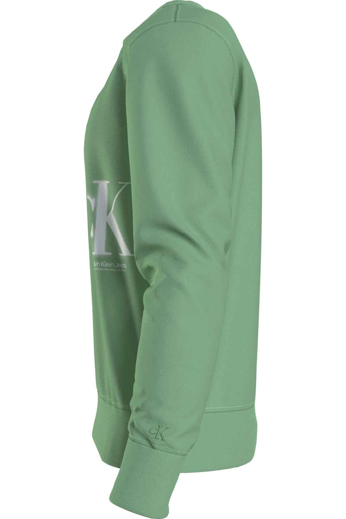 سویشرت سبز مردانه گردن خدمه اسپری CK اورجینال Calvin Klein