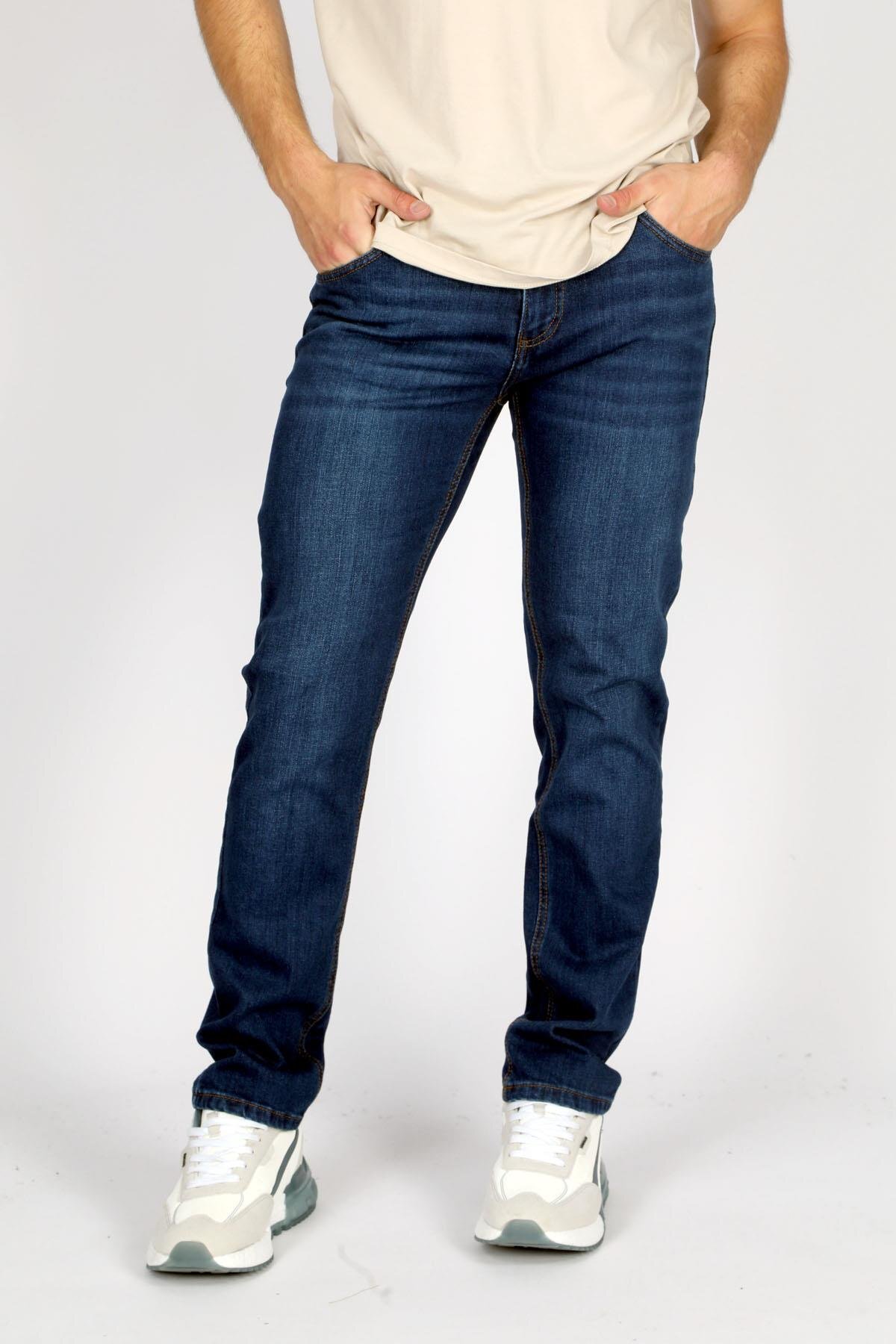 Lee Cooper  Rico Yüksek Bel Normal Kesim Düz Paça Mavi Erkek Jean Pantolon - Görsel 2