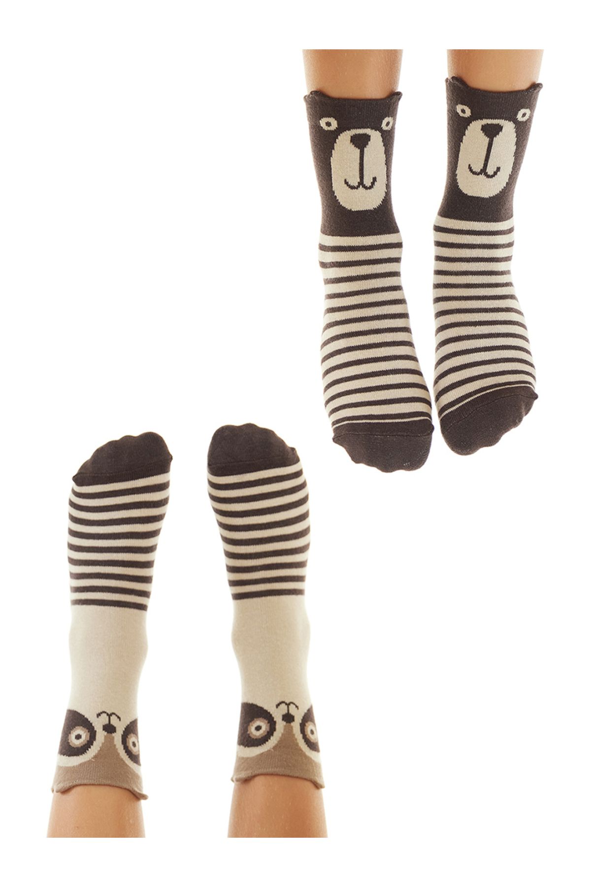 Denokids-Bear and Raccoon Boy 2-Piece Socket Socks Set 1