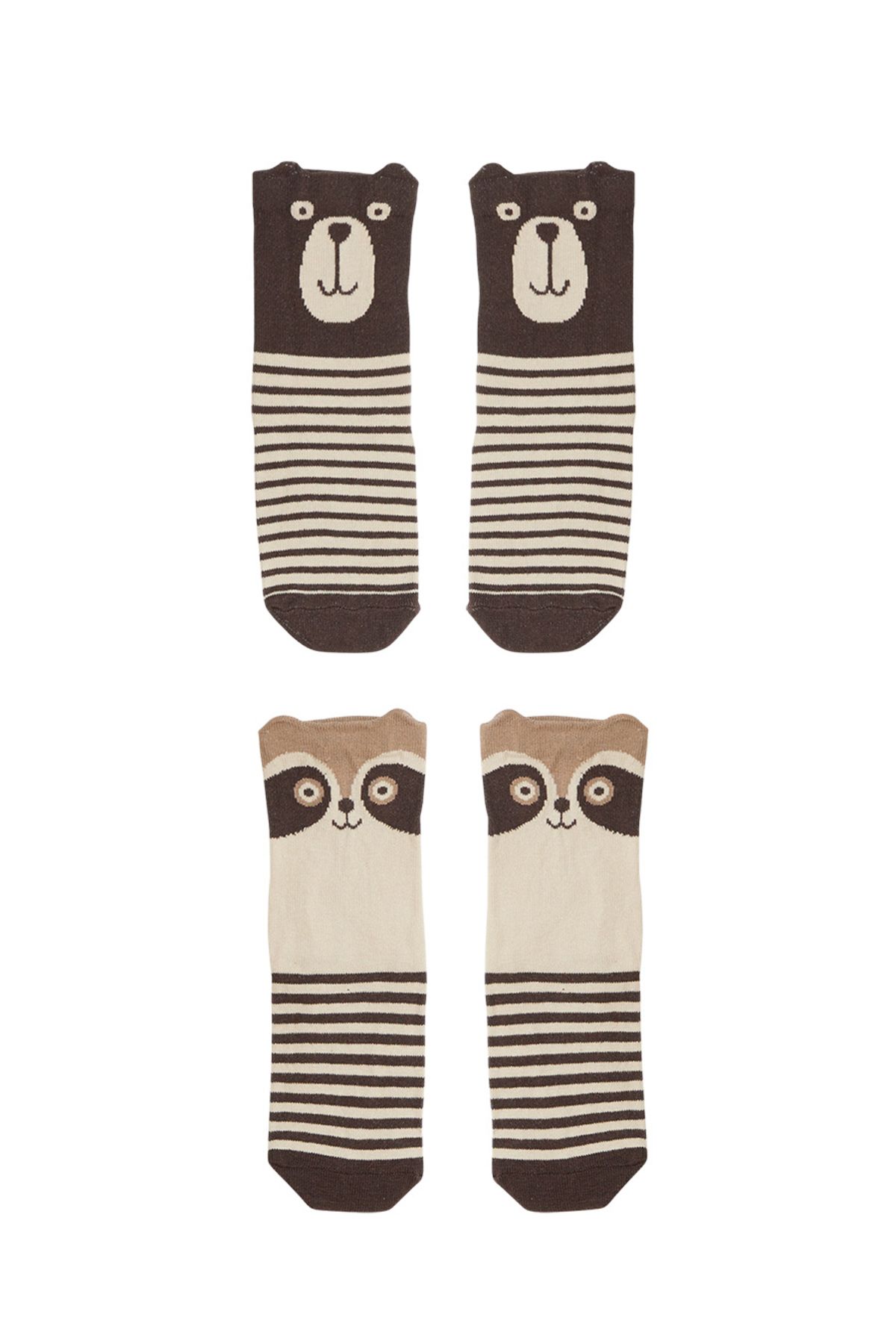 Denokids-Bear and Raccoon Boy 2-Piece Socket Socks Set 3