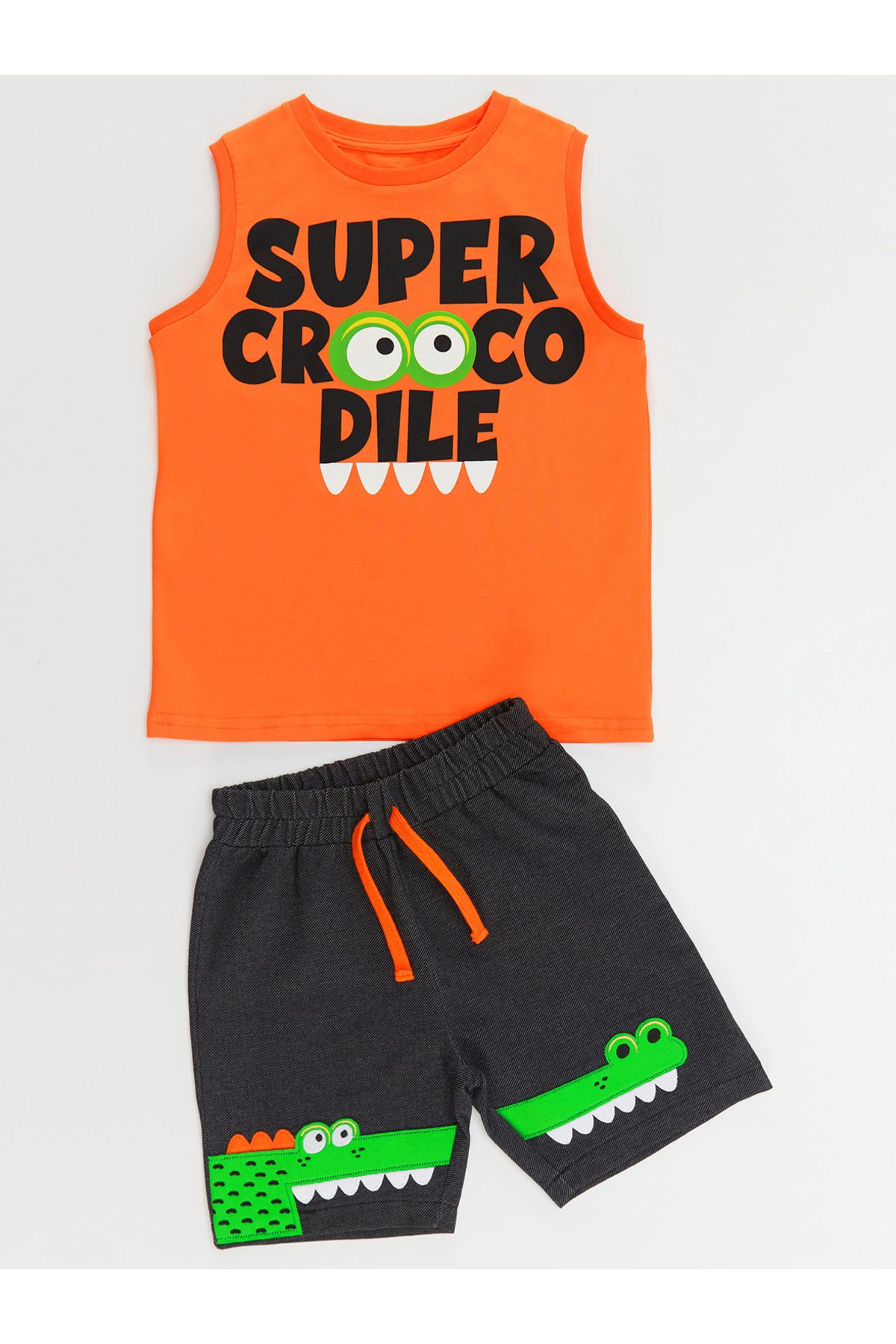 Denokids-Crocodile Boy's T-shirt Shorts Set 3