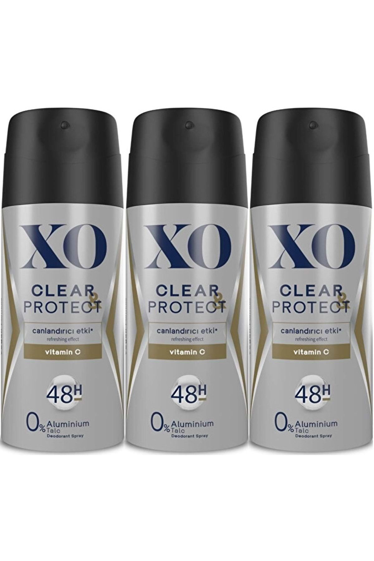 Xo Deodorant 150ML Men-Erkek Clear & Protect (3 Lü Set)