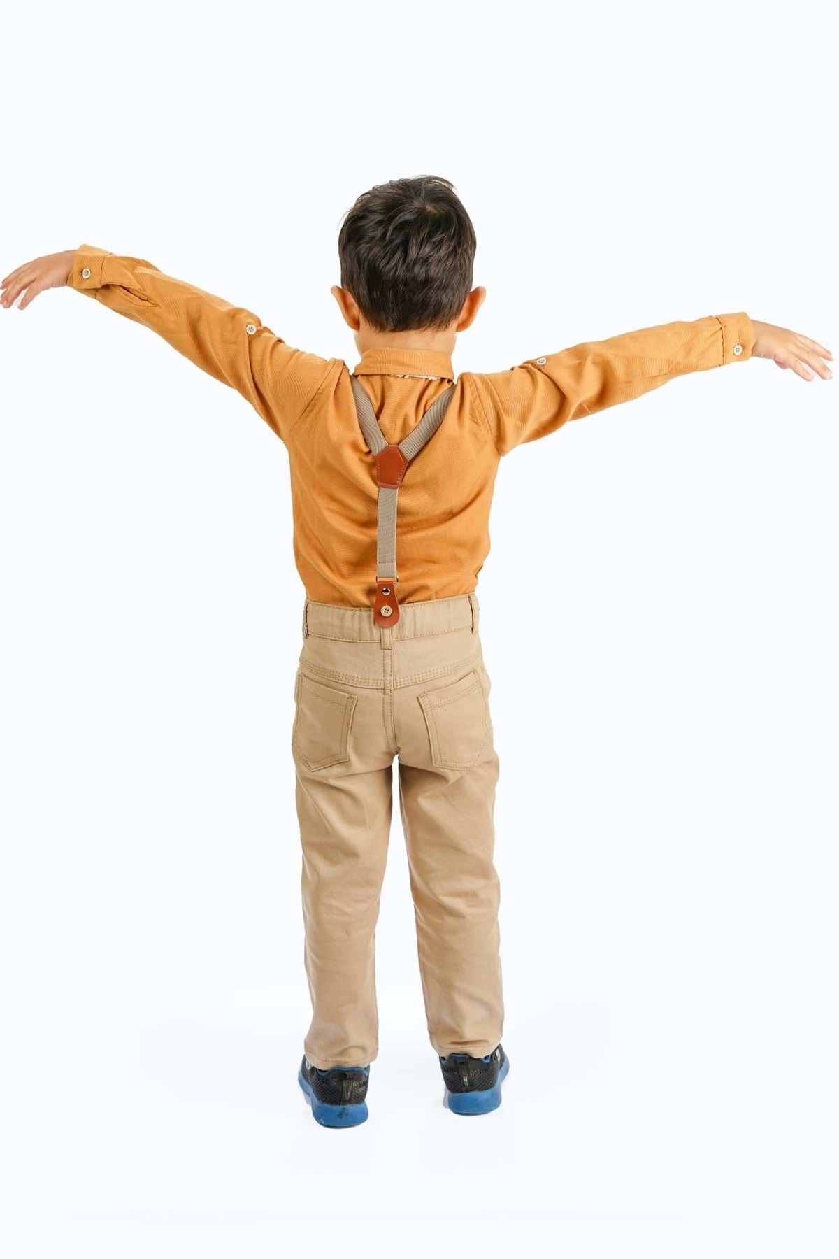 Mnk Baby&Kids Oxford Gömlek Uzun Pantolon Erkek Çocuk Takımı MNK0302 HARDAL fotoğrafı 3 (önizleme)