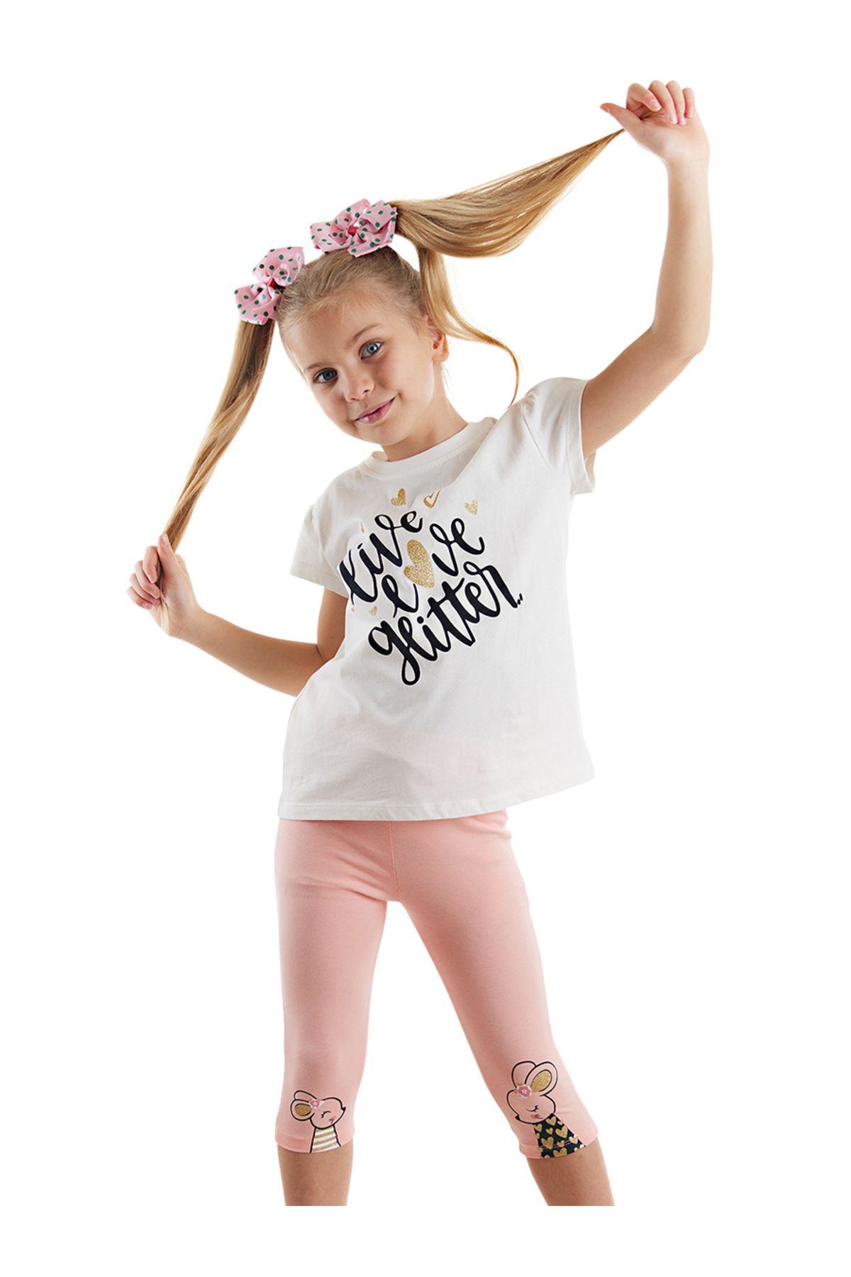 Denokids-Set de tricou și jambiere de vară Mouse drăguț pentru fete 1