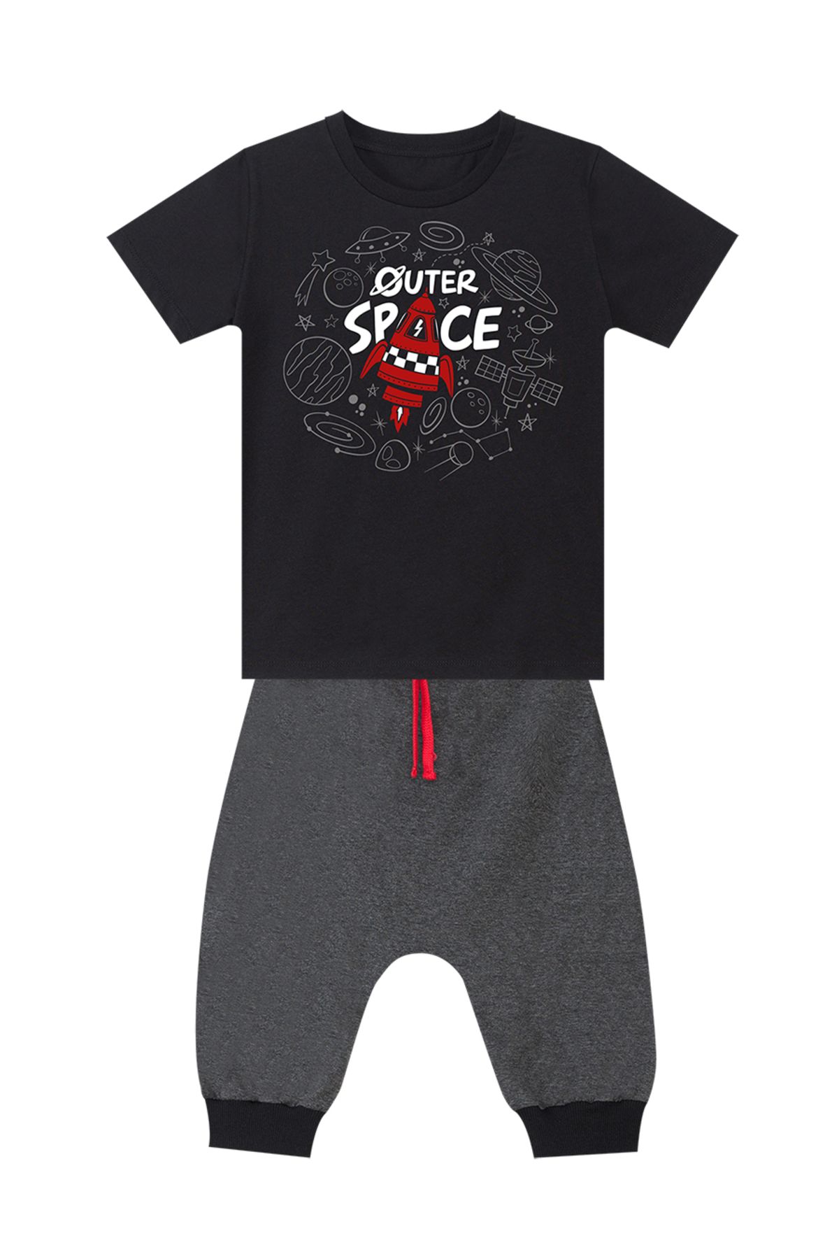 MSHB&G-Sommer-Set aus T-Shirt und Capri-Shorts „Space Rocket“ für Jungen 3