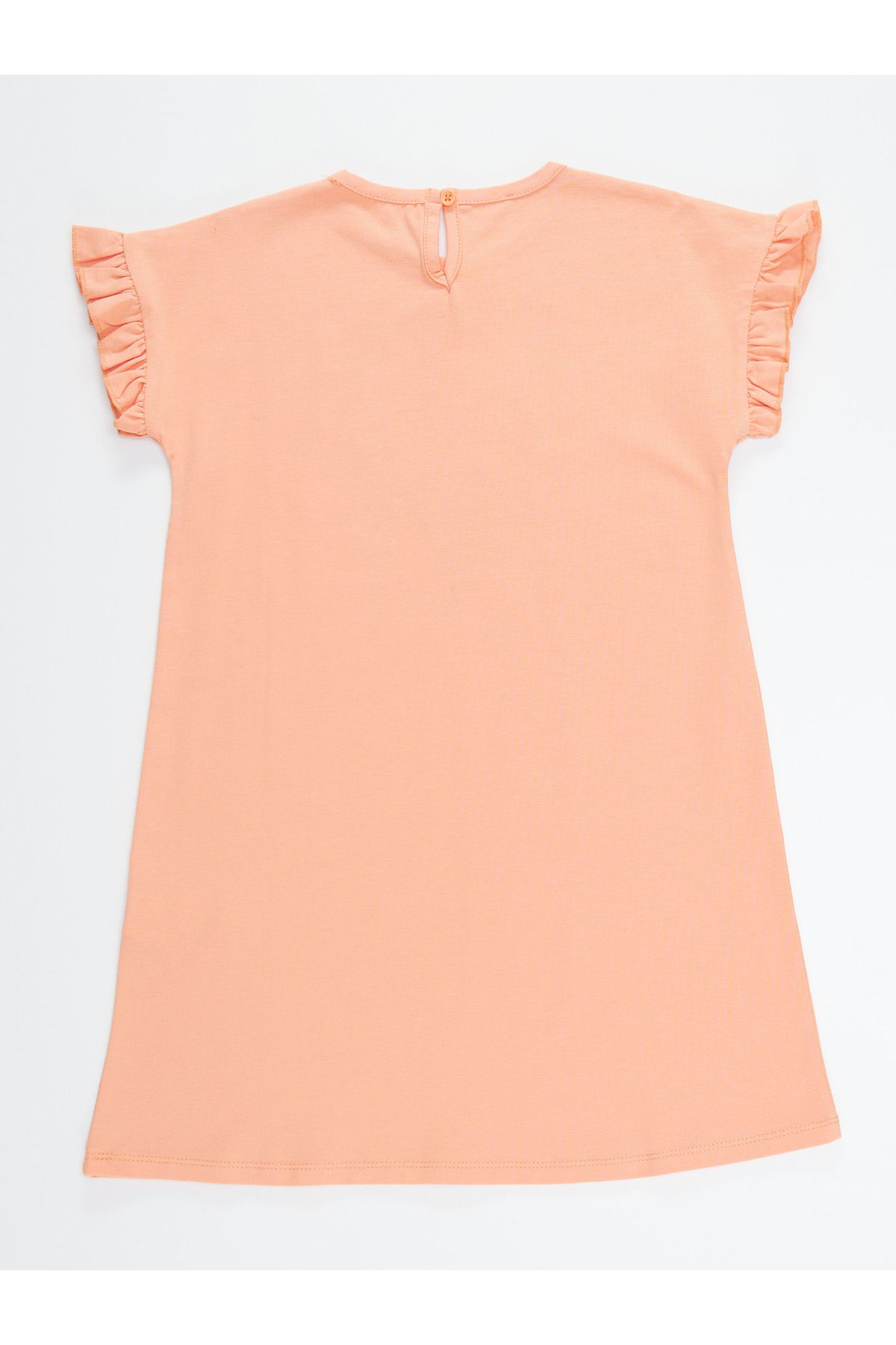 MSHB&G-Lachsfarbenes Sommerkleid aus Baumwolle mit Blumenmuster für Mädchen 4