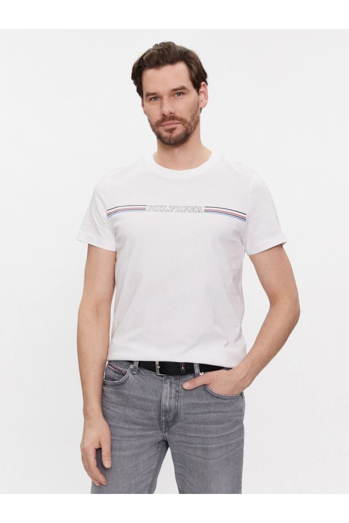 تی شرت سفید مردانه توری اورجینال Tommy Hilfiger