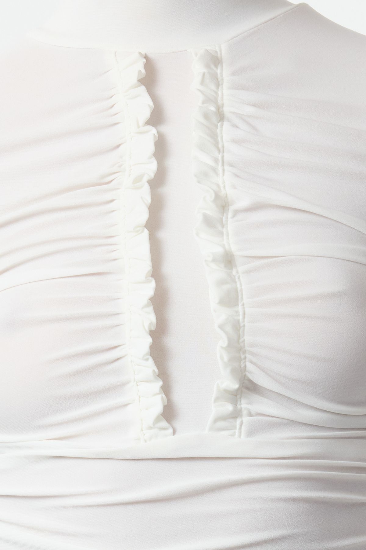 Trendyol Collection-Ecru Ruffle Detailed Snap Fastener Knitted Body Tpraw25Bd00003 4