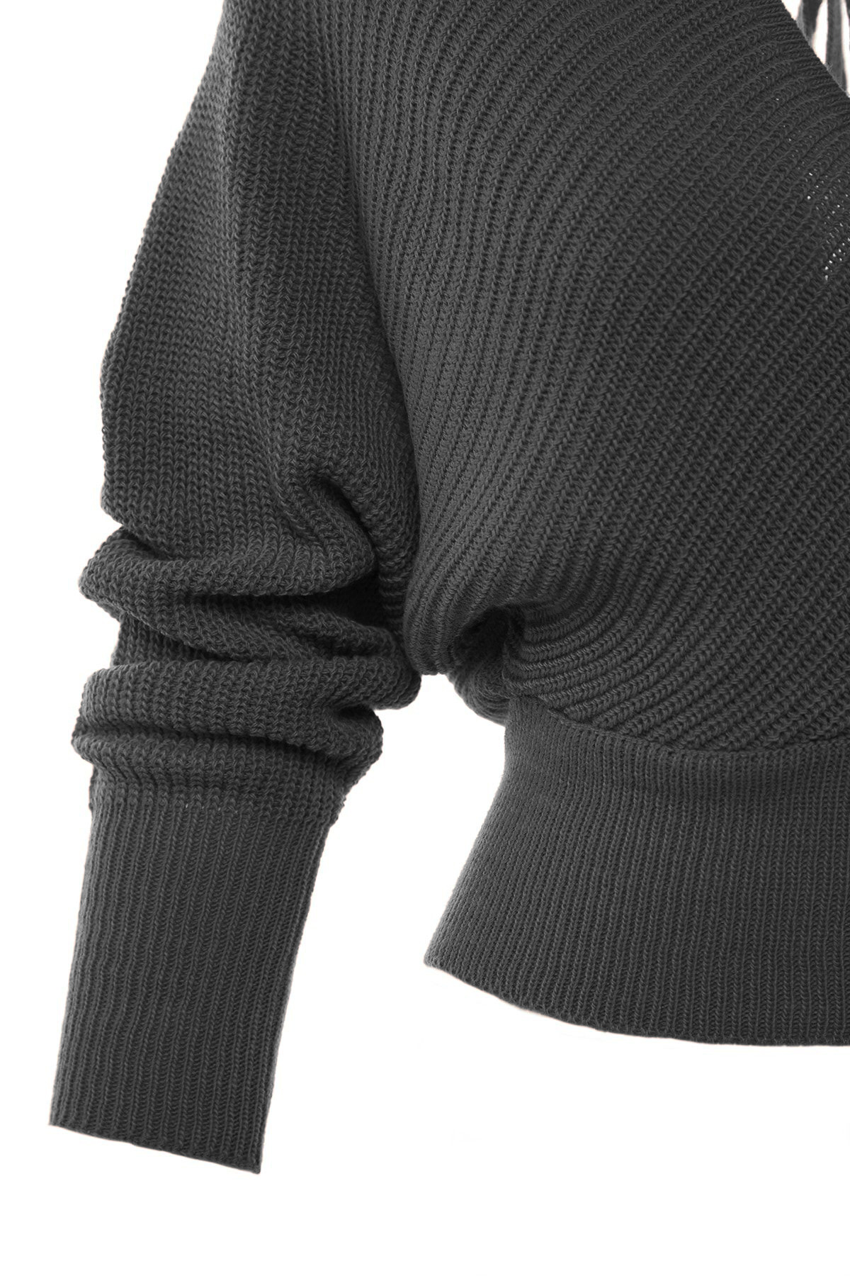 Trendyolmilla  Antrasit Kruvaze Triko Kazak TWOAW21KZ1277 - Görsel 7