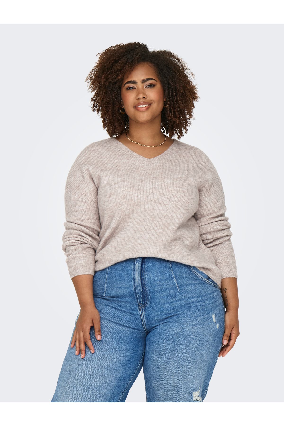 Only Carmakoma Sweter Damski Dzianinowy - Pc74/pl24/ea2 Kobieta - L