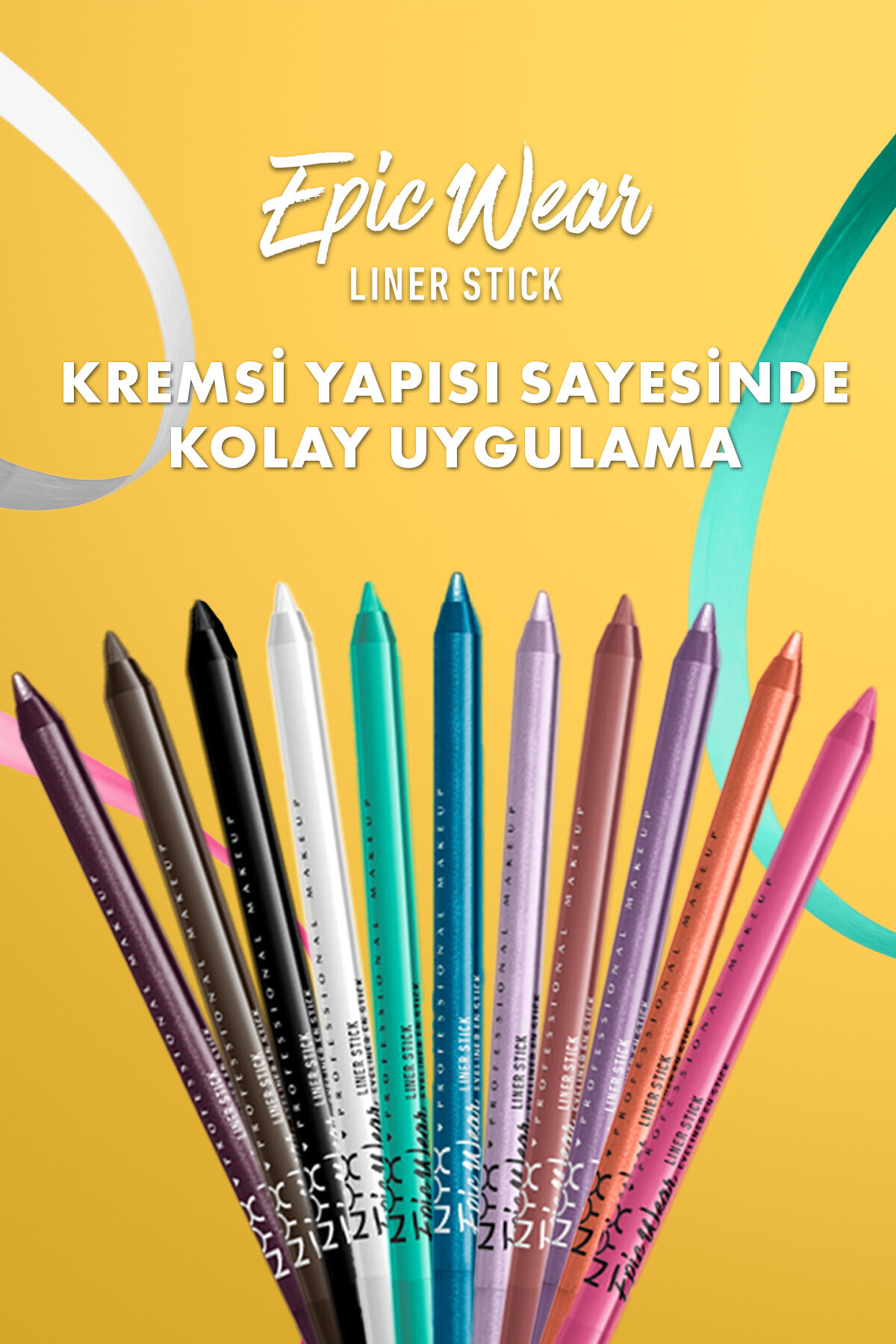 NYX Professional Makeup-Epic Wear Liner Sticks Eye Liner - Cosmic Yellow - Yellow 4
