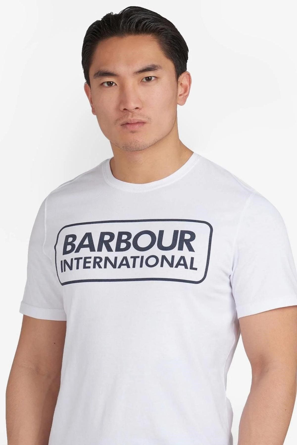 تی شرت سفید مردانه B.intl ESS LOGRE LOGO THRET WH11 Barbour