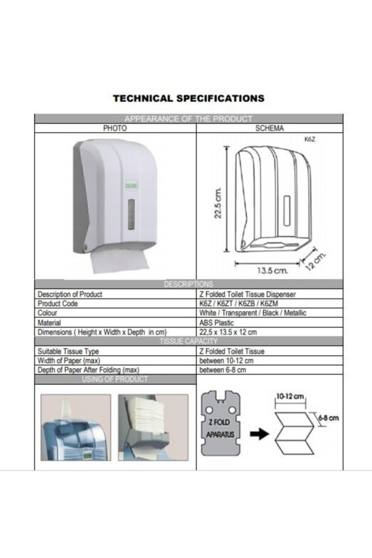 Vialli-K6z Z Layer (ATTENCE: WC TOILET PAPER) Dispenser Mini Size White 2
