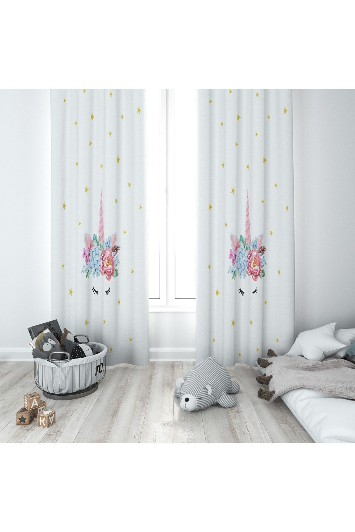 Lolla Cortina De Fundal Cu Model Unicorn - 51 Modele - 70 x 260