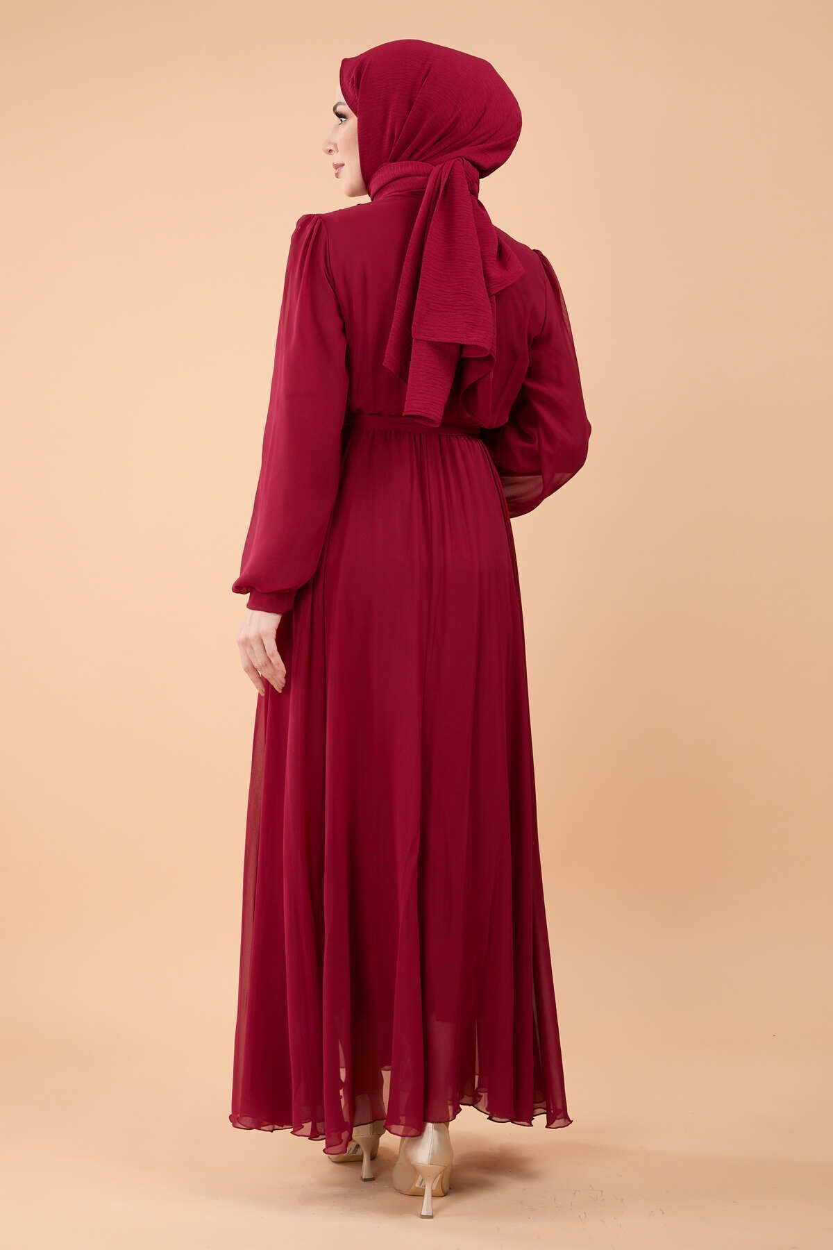 TOFİSA-23863-BORDO Rochie 7