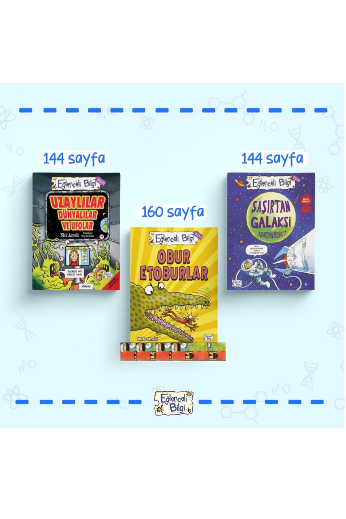 Eğlenceli Bilgi Yayınları 5.6. Sınıf-Uzaylılar Dünyalılar ve Ufolar ,Obur Etoburlar ,Şaşırtan Galaksi 3 kitap