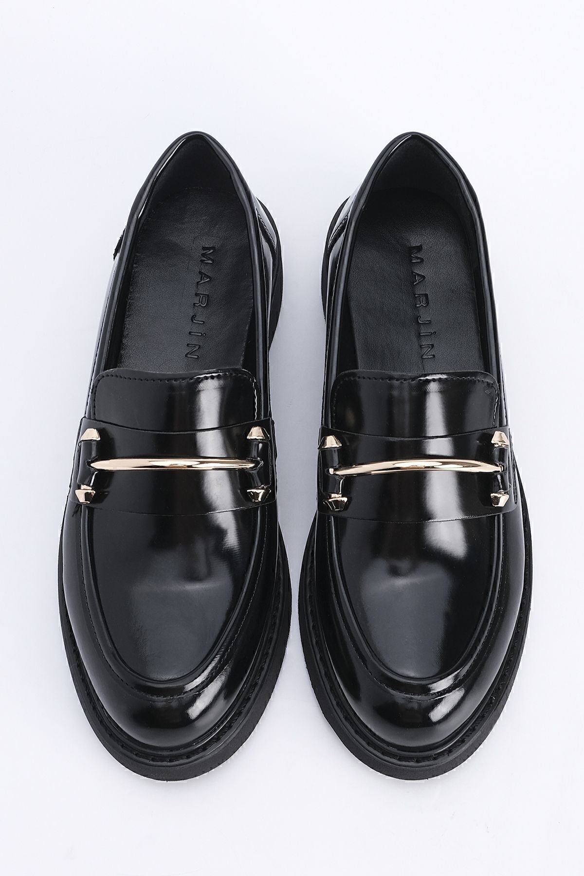 Kadın Loafer Makosen Casual Tokalı Günlük Ayakkabı Forye Siyah Açma