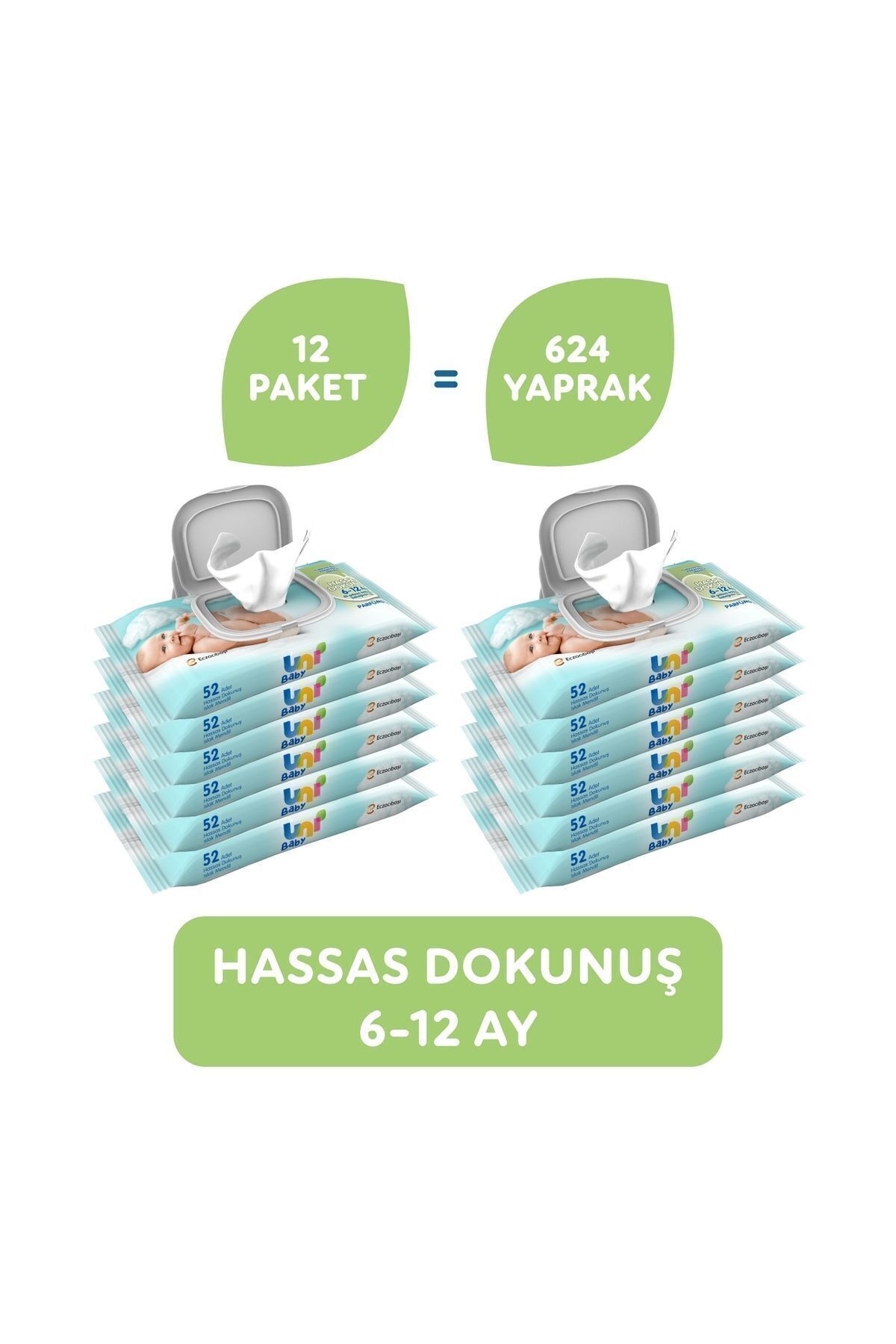 Hassas Dokunuş Islak Mendil 52 Li X 12 Adet