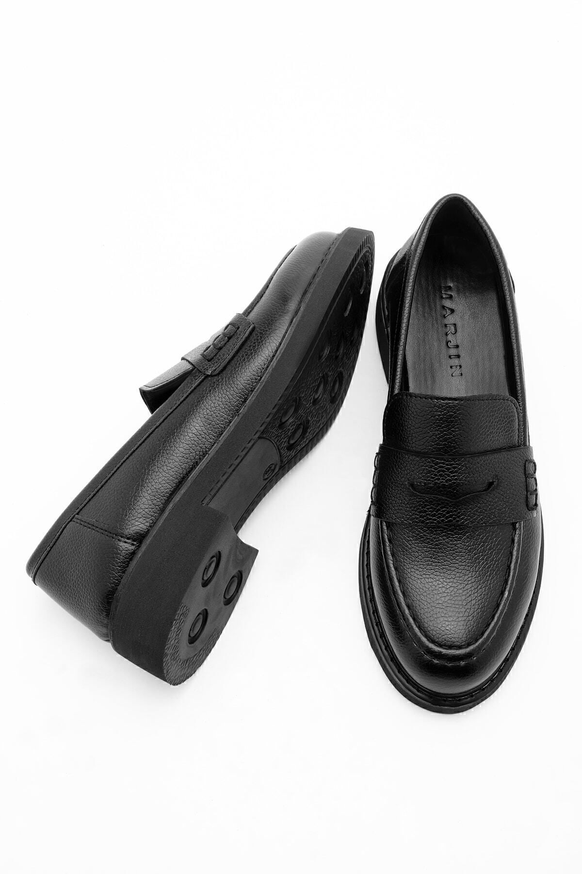 Kadın Loafer Günlük Klasik Ayakkabı Casual Makosen Fonle siyah