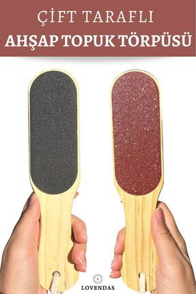 Lovendas Ahşap Topuk Törpü - Çift Taraflı - Suya Dayanıklı - Ayak Törpüsü 24c...