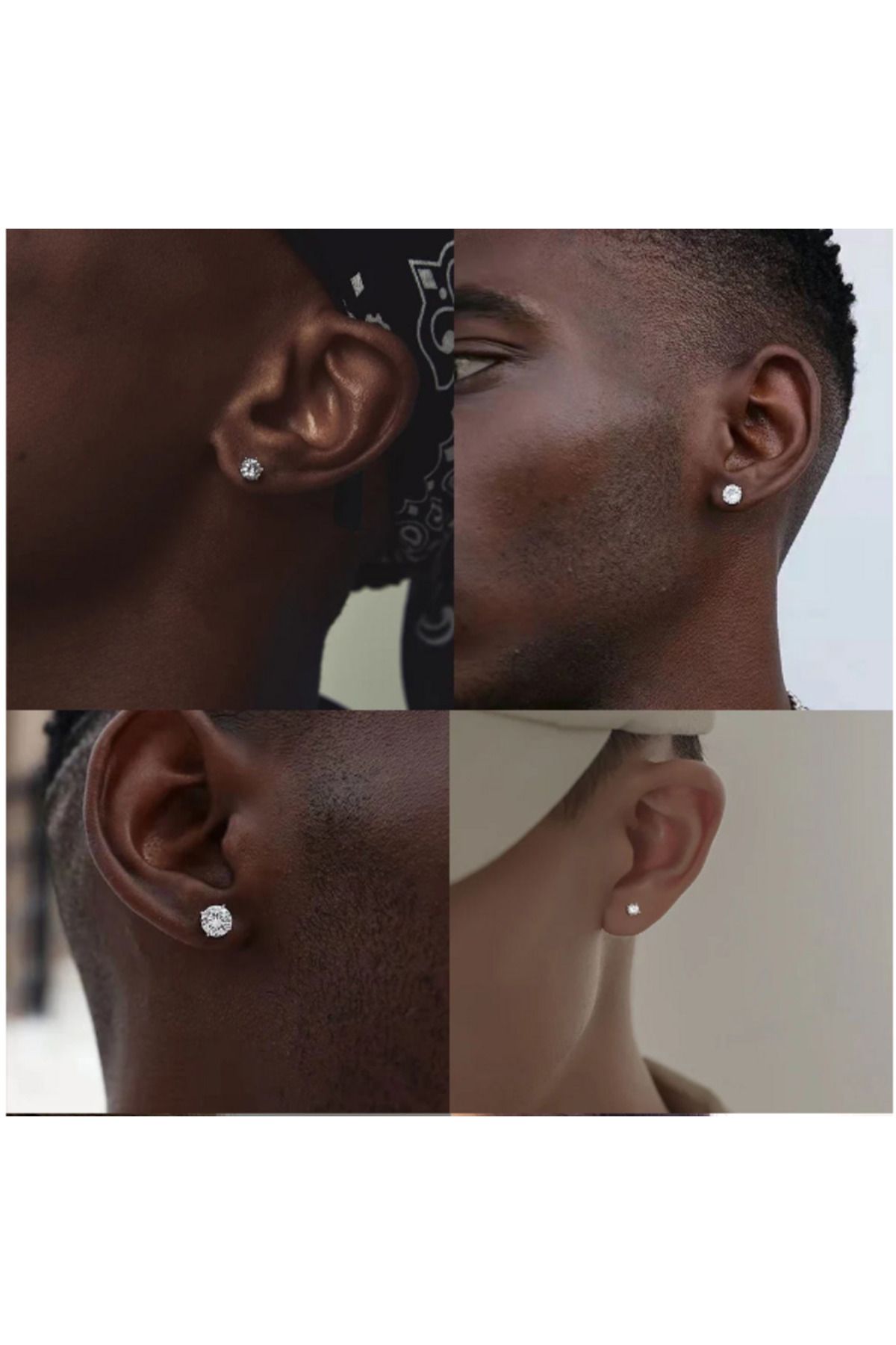 925 Ayar Gümüş Damgalı (2 ÇİFT) Zirkon Taşlı Yuvarlak Küpe( 3mm-5mm) 5