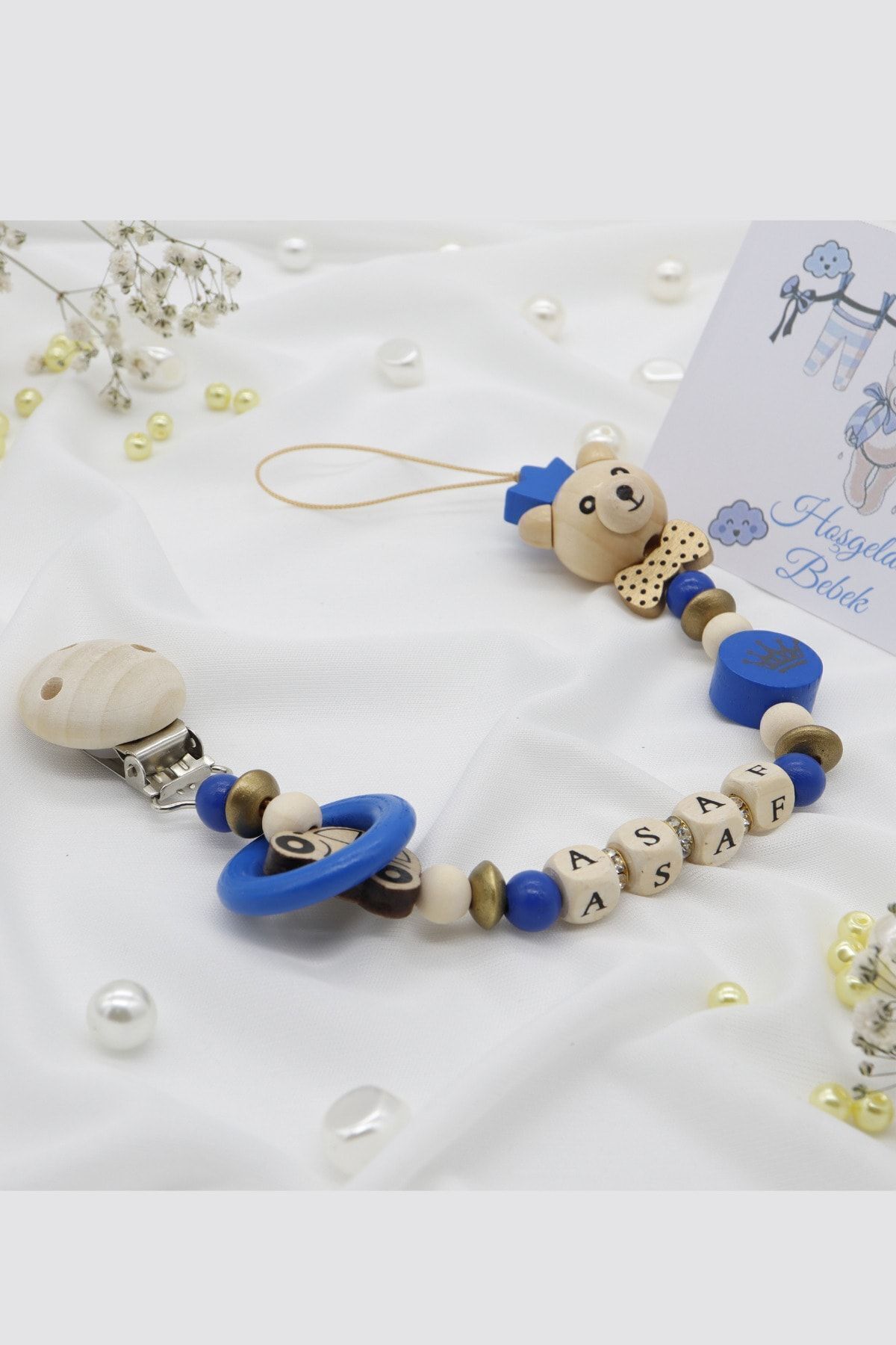 lilamtasarım Isimli Emzik Zinciri - Emzik Askısı - Bebek Hediyesi