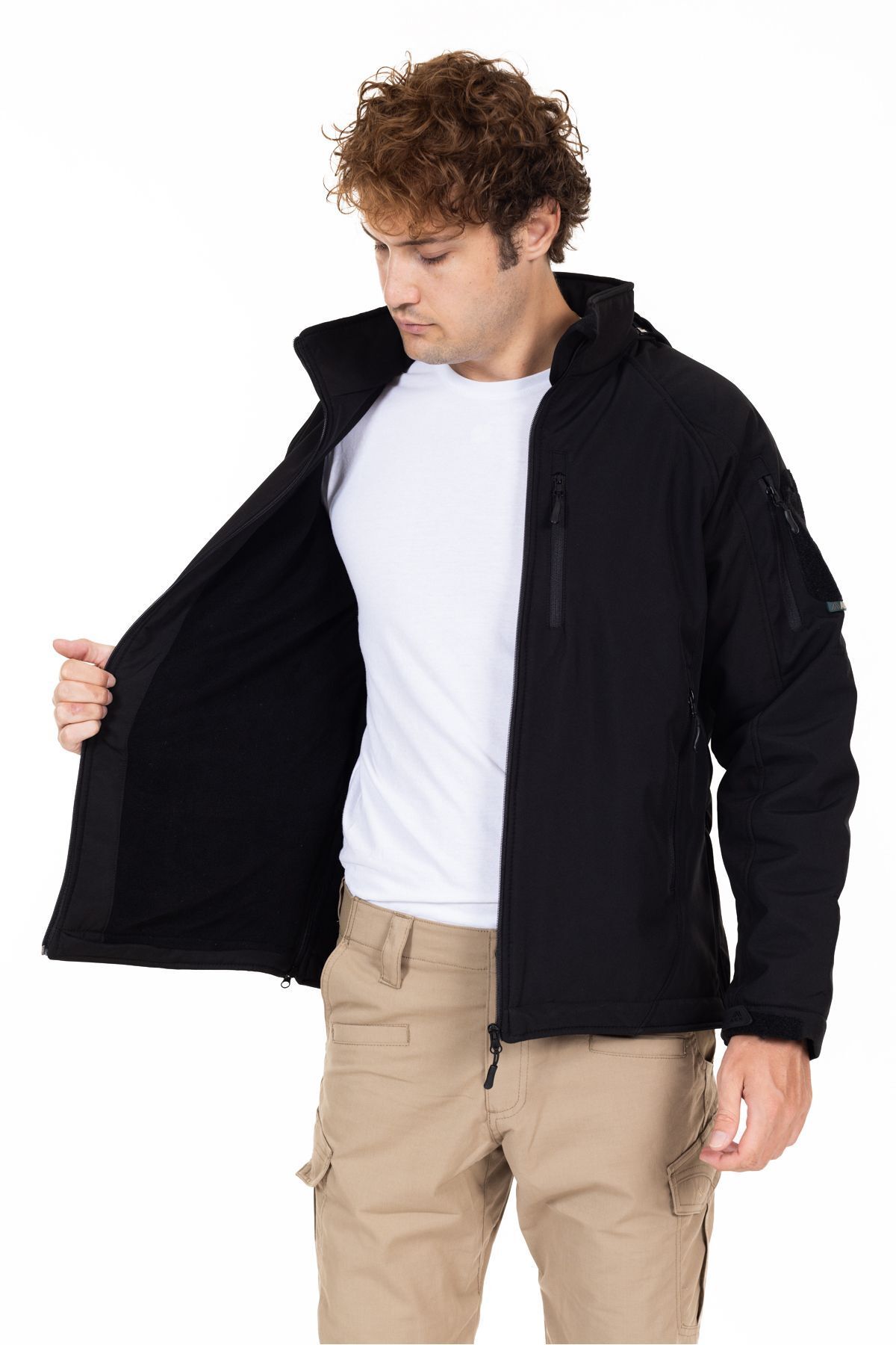 کاپشن مردانه مشکی AKN | AKN451SOFTSYH اورجینال - تصویر 8