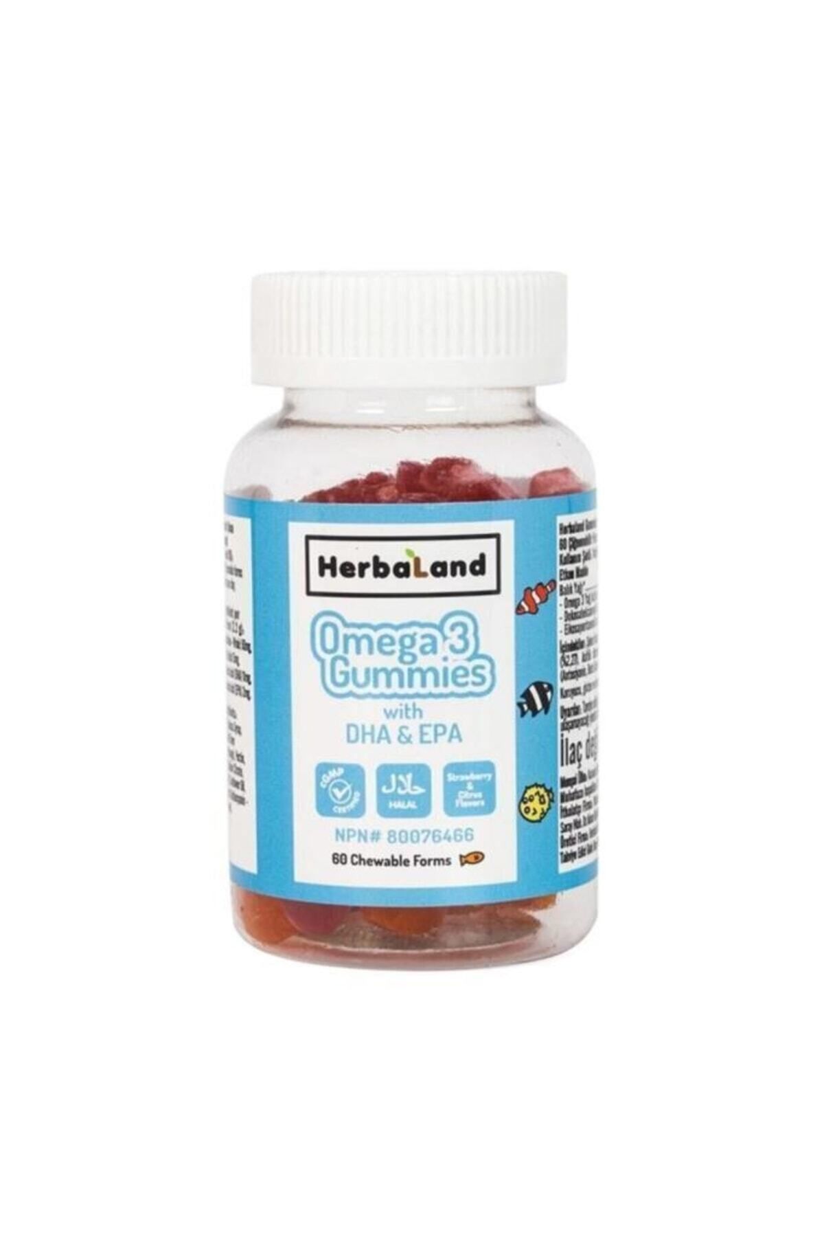 Herbaland-Omega 3 DHA and EPA 60 Chewable Form for Kids 1