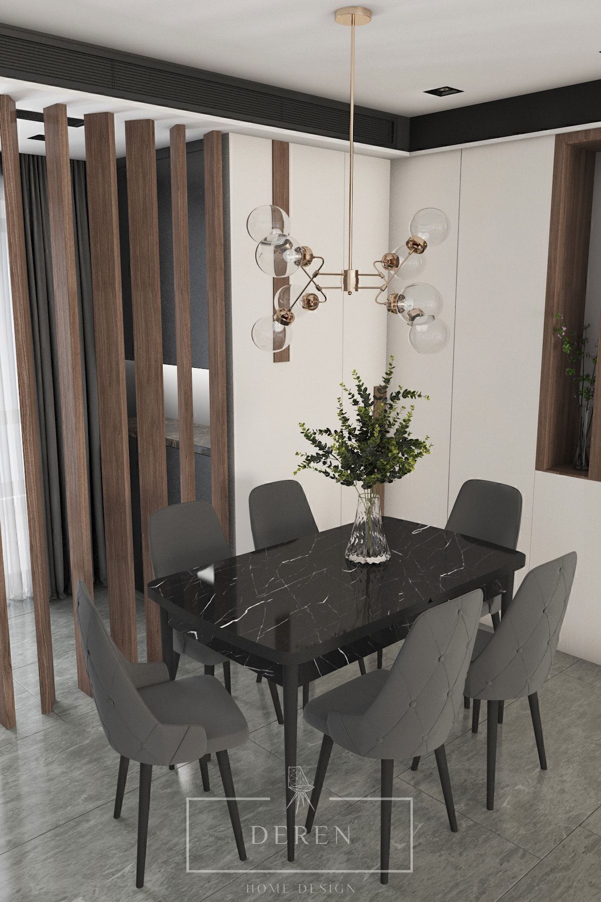 Prestige Series Kitchen and Living Room Table Set 6 Anthracite Chairs