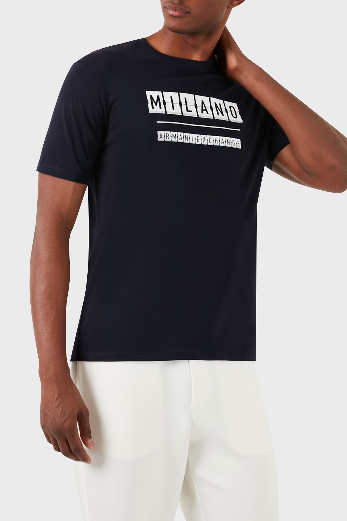 Armani Exchange-Pamut Regular Fit férfi póló 3DZTHE ZJH4Z 75AH 4