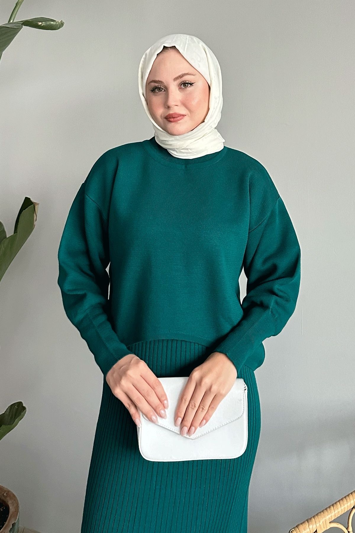 InStyle-Sada úpletov s balónovými rukávmi v zelenej farbe 4